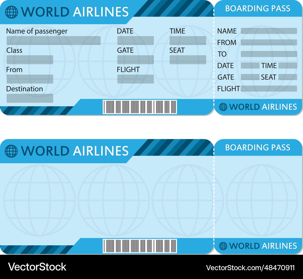 Printable Airline Ticket Template