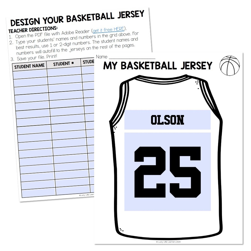 Basketball Transformation Art Design Your Basketball Jersey Autofill Lucky Little Learners
