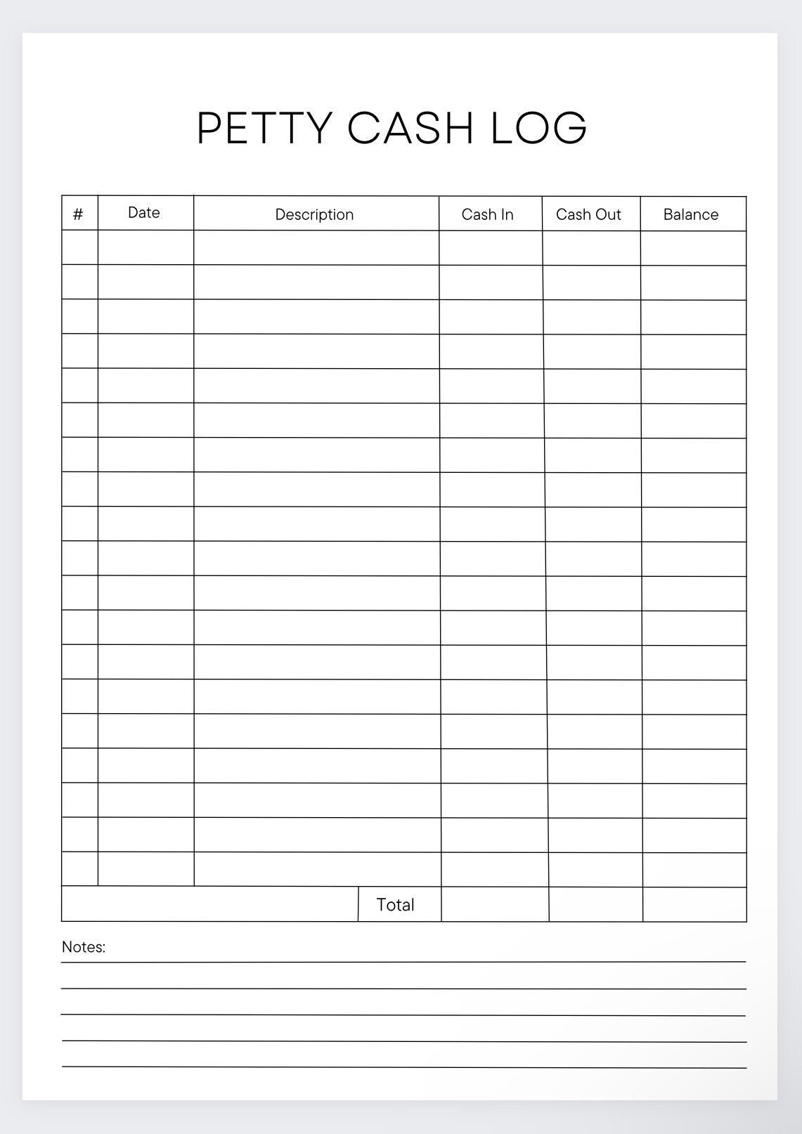 Cash Log Sheet Etsy Norway Cash Log Sheet Etsy Norway