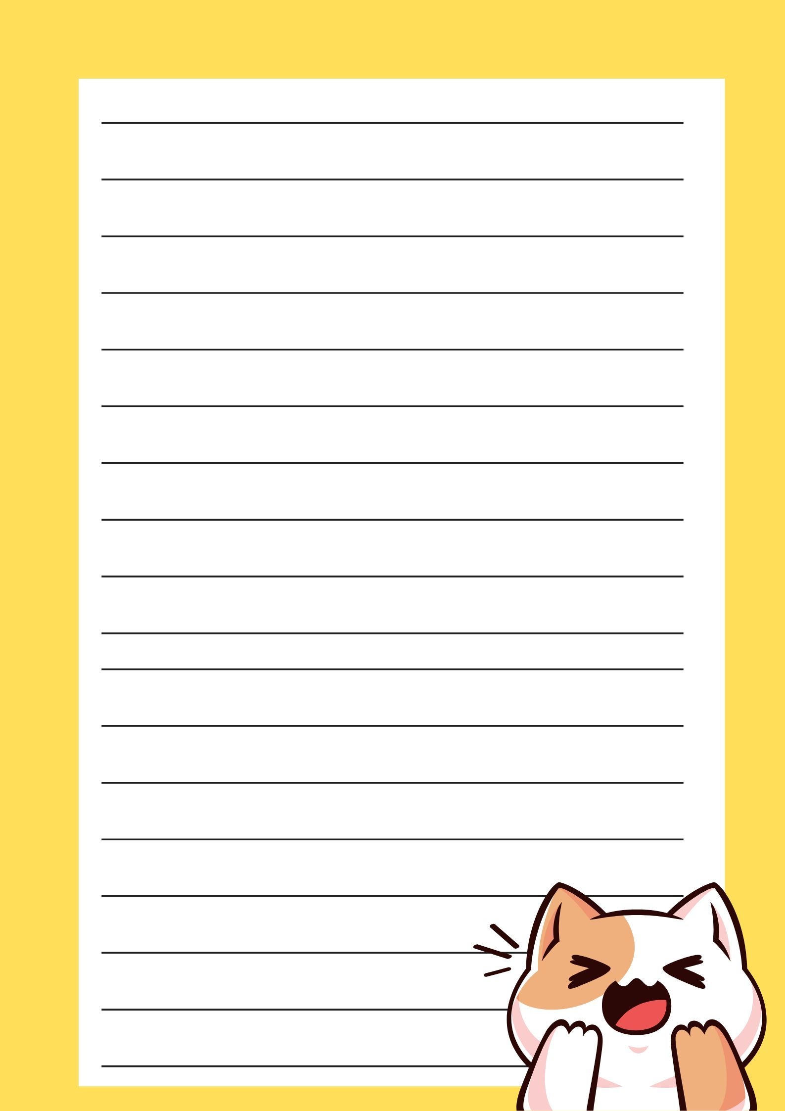 Cute Kawaii Cat Writing Notebook Template By Aryanj Raket PH