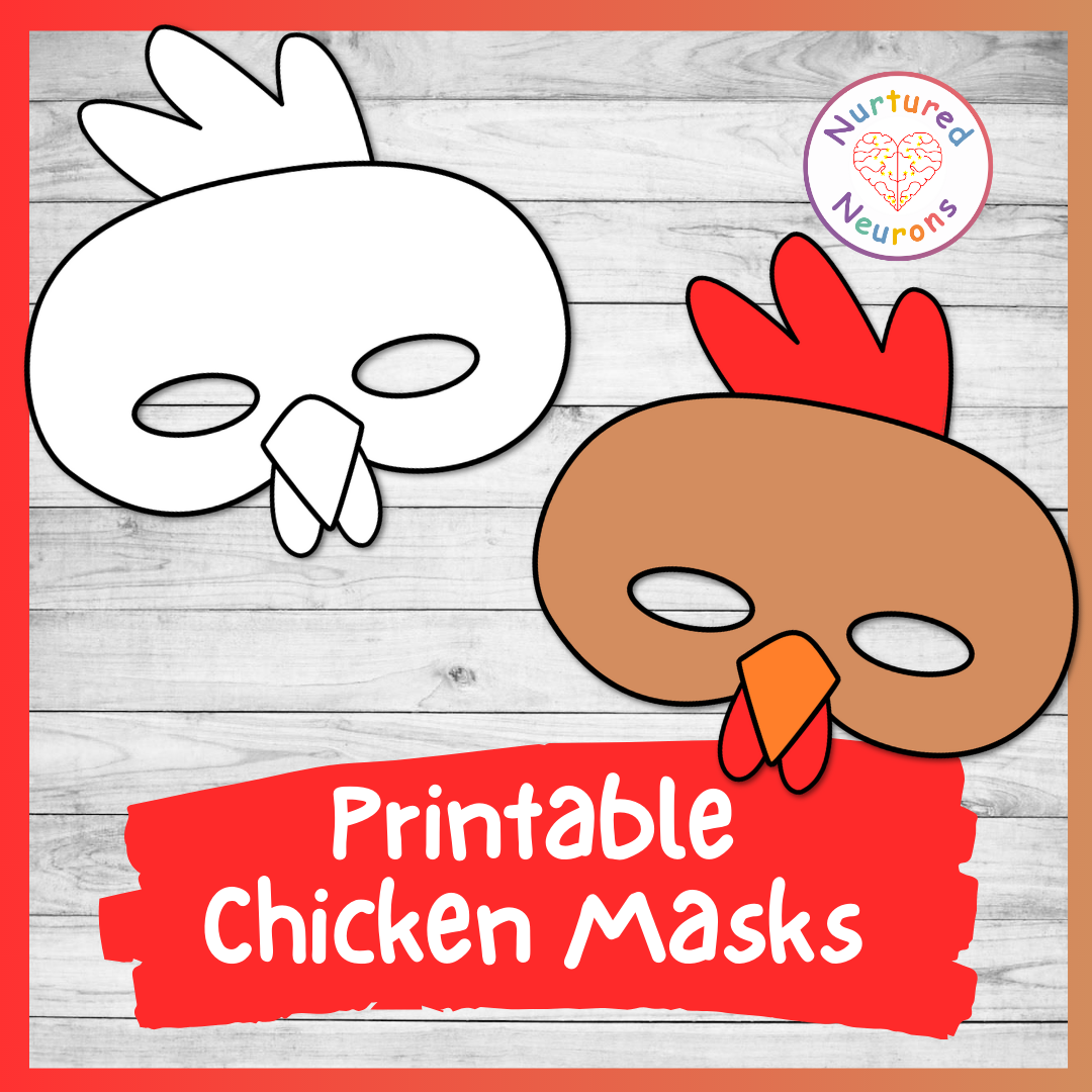 DIY Printable Chicken Masks Coloring Masks PDF Nurtured Neurons