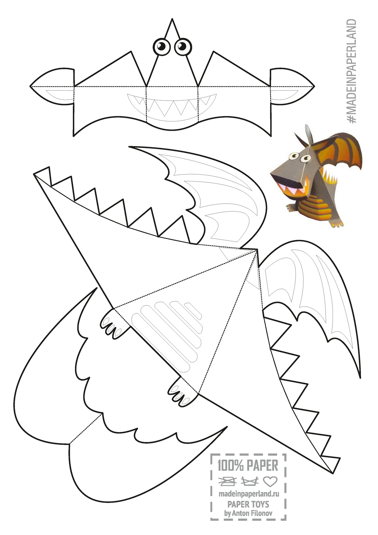 Dragon Template Printable