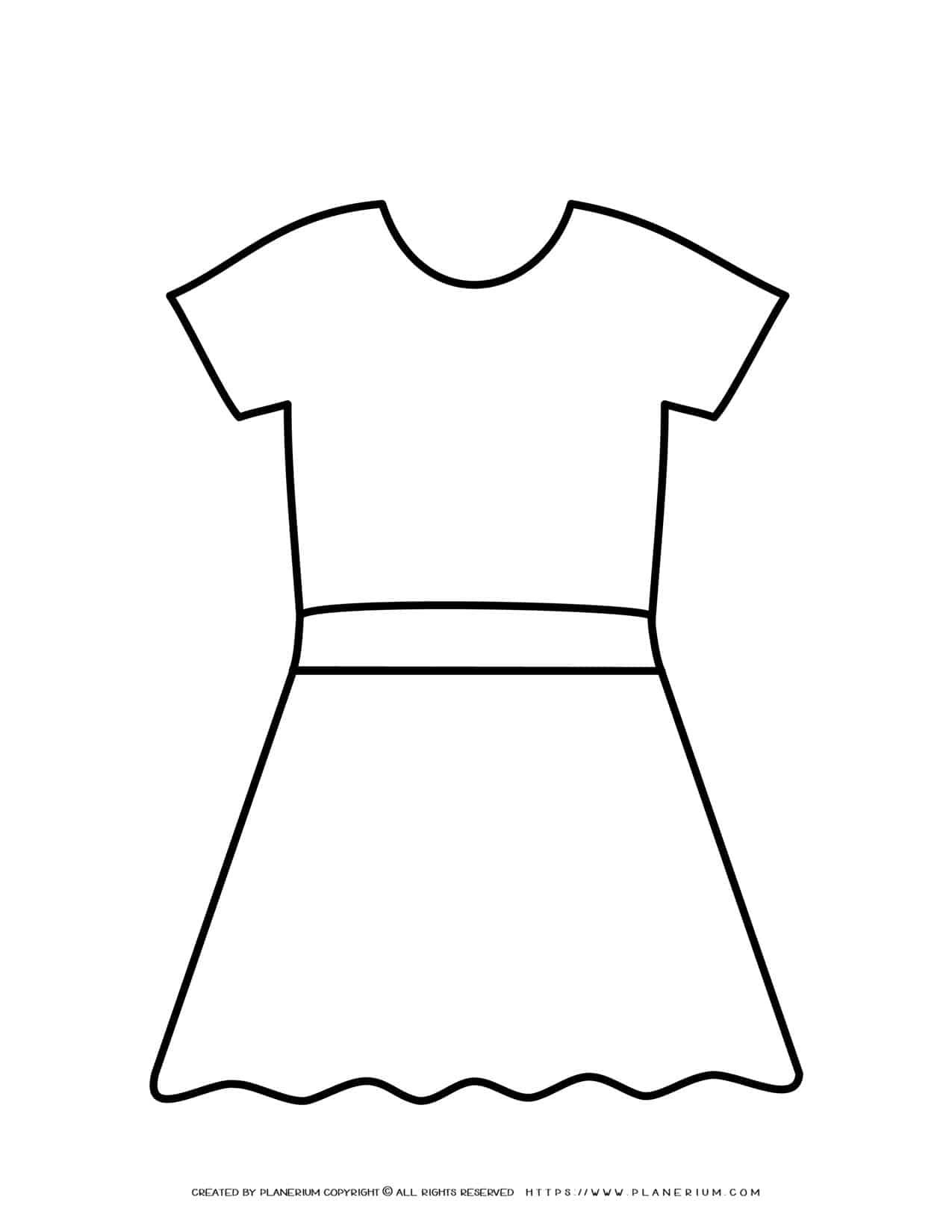 Dress Outline FREE Printable Template Planerium Dress Outline FREE Printable Template Planerium