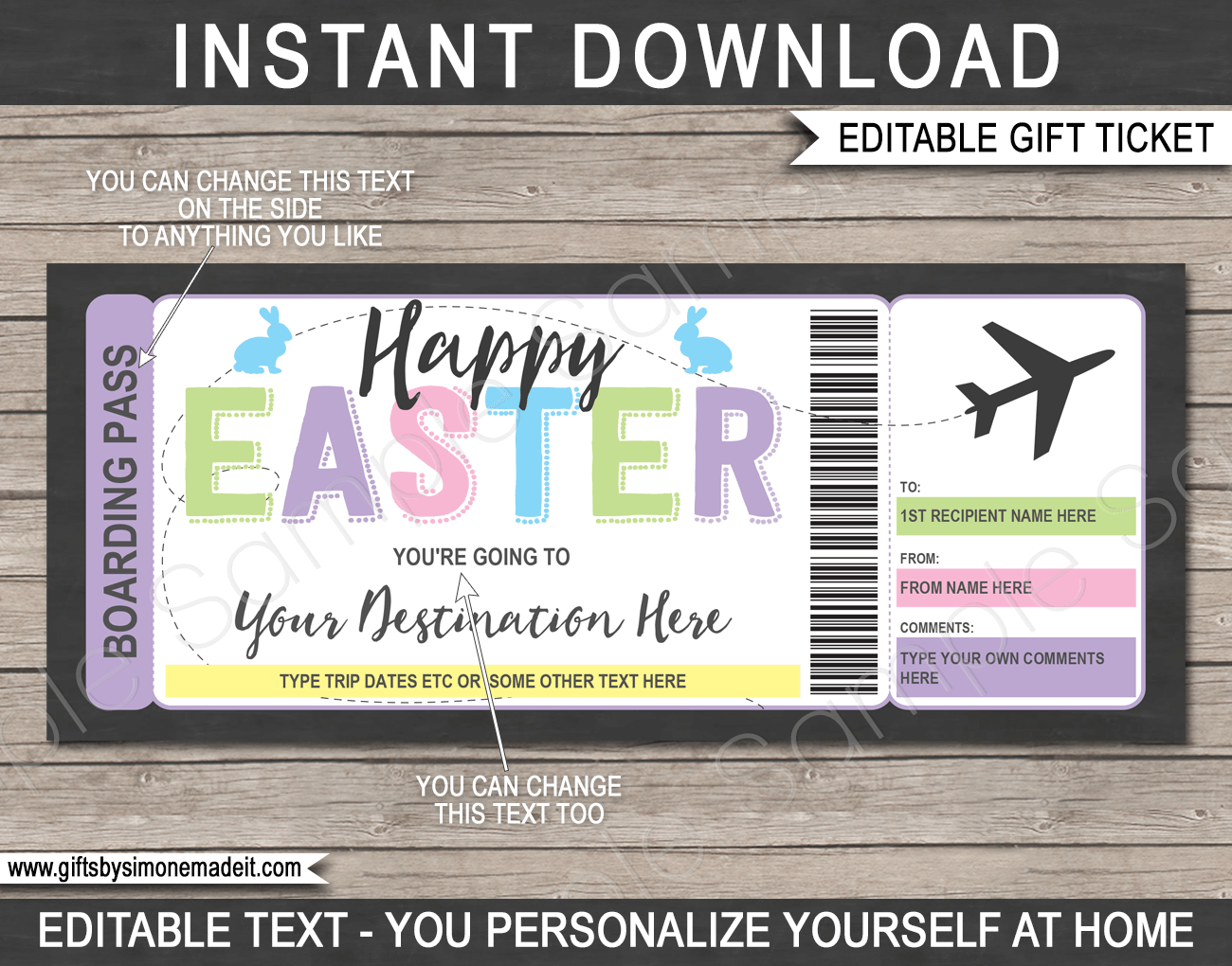 Printable Plane Ticket Template