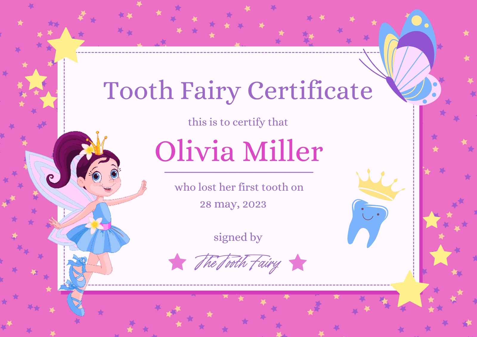 Free Customizable Tooth Fairy Certificate Templates Canva Free Customizable Tooth Fairy Certificate Templates Canva