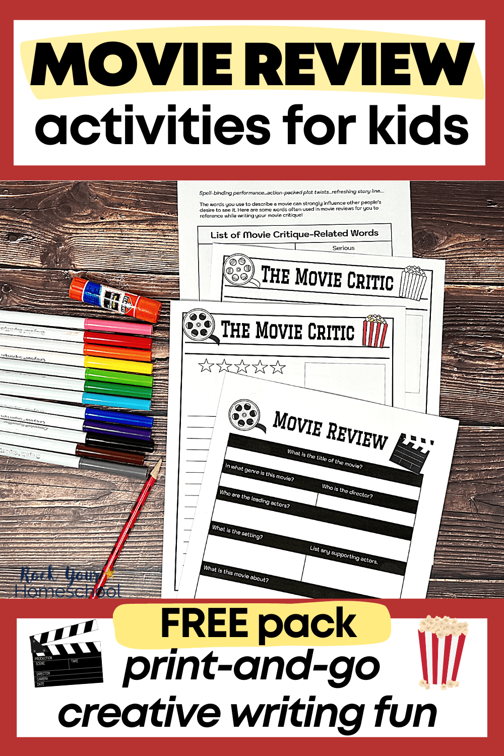 Free Printable Movie Review Template For Writing Fun For Kids