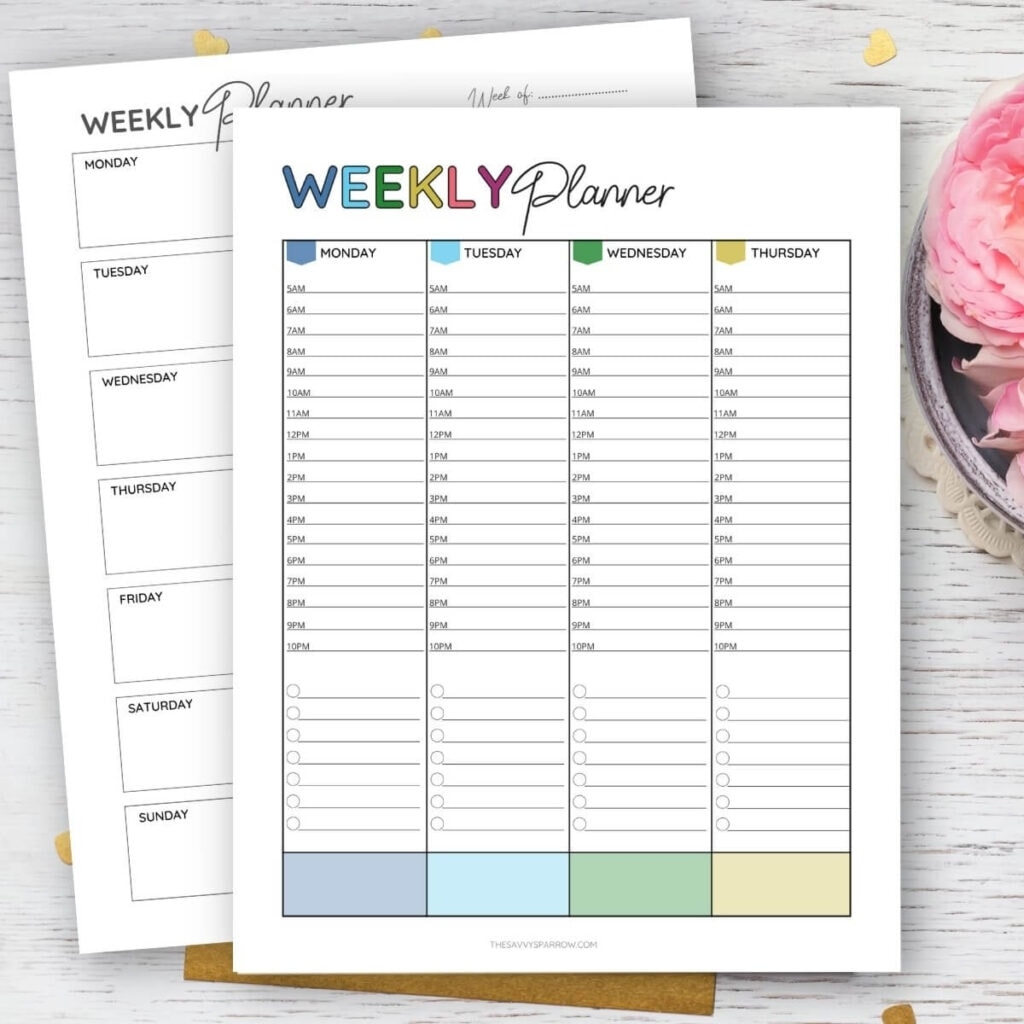 Weekly Schedule Template Printable Free