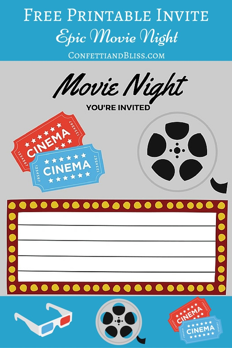 FREE Printables Printable Movie Night Invite FREE Printables Printable Movie Night Invite