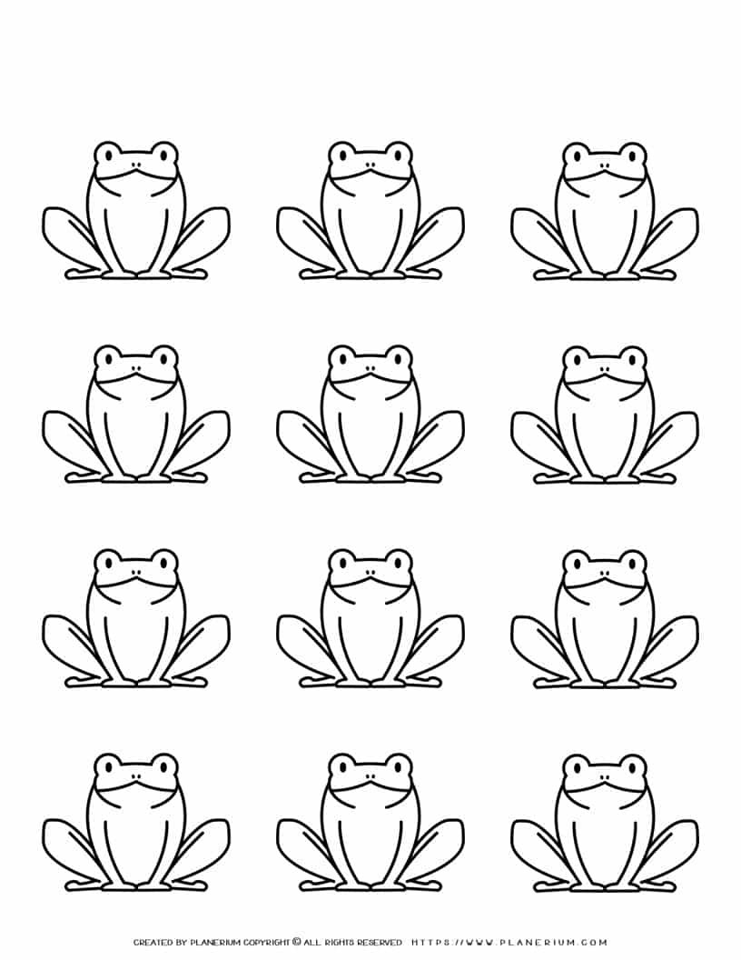 Frog Outline Twelve Frogs Planerium