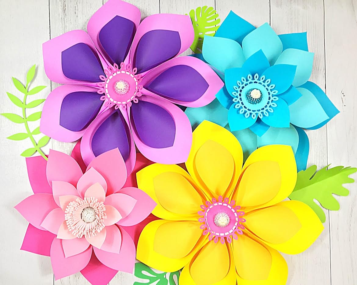 Hawaiian Paper Flowers DIY Tropical Paper Flowers Party Decor Hawaiian Paper Flowers DIY Tropical Paper Flowers Party Decor