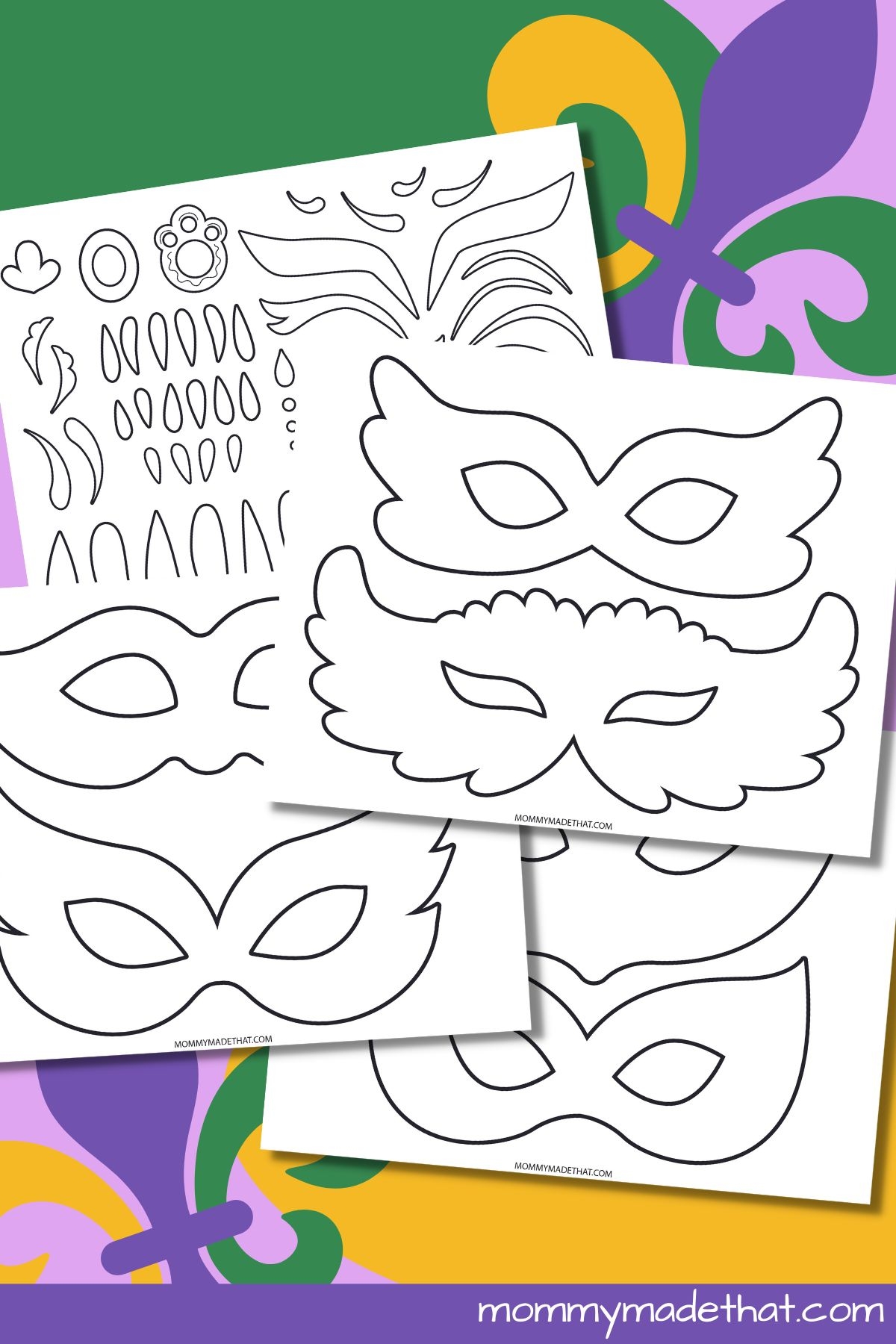 Mardi Gras Mask Template Printable