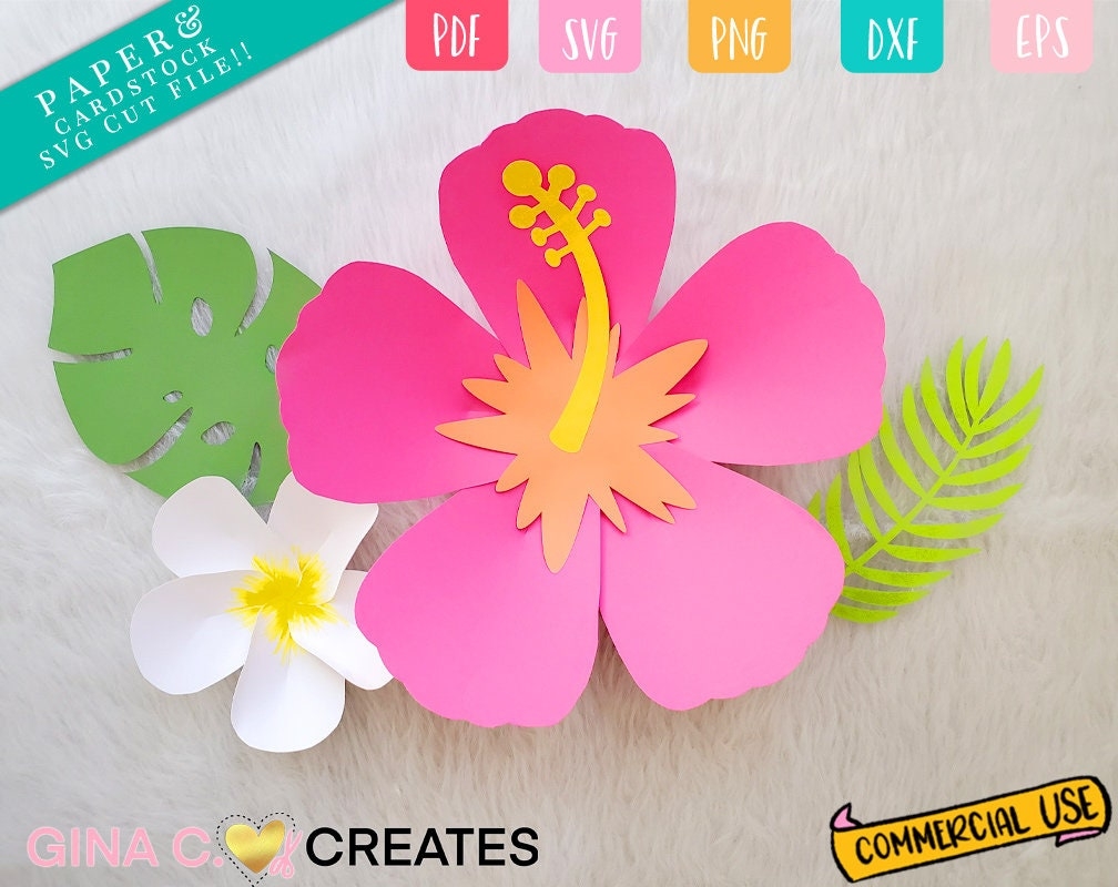 Paper Flower SVG Hawaiian Hibiscus Paper Flower Template Bundle SVG PDF Files Etsy Paper Flower SVG Hawaiian Hibiscus Paper Flower Template Bundle SVG PDF Files Etsy