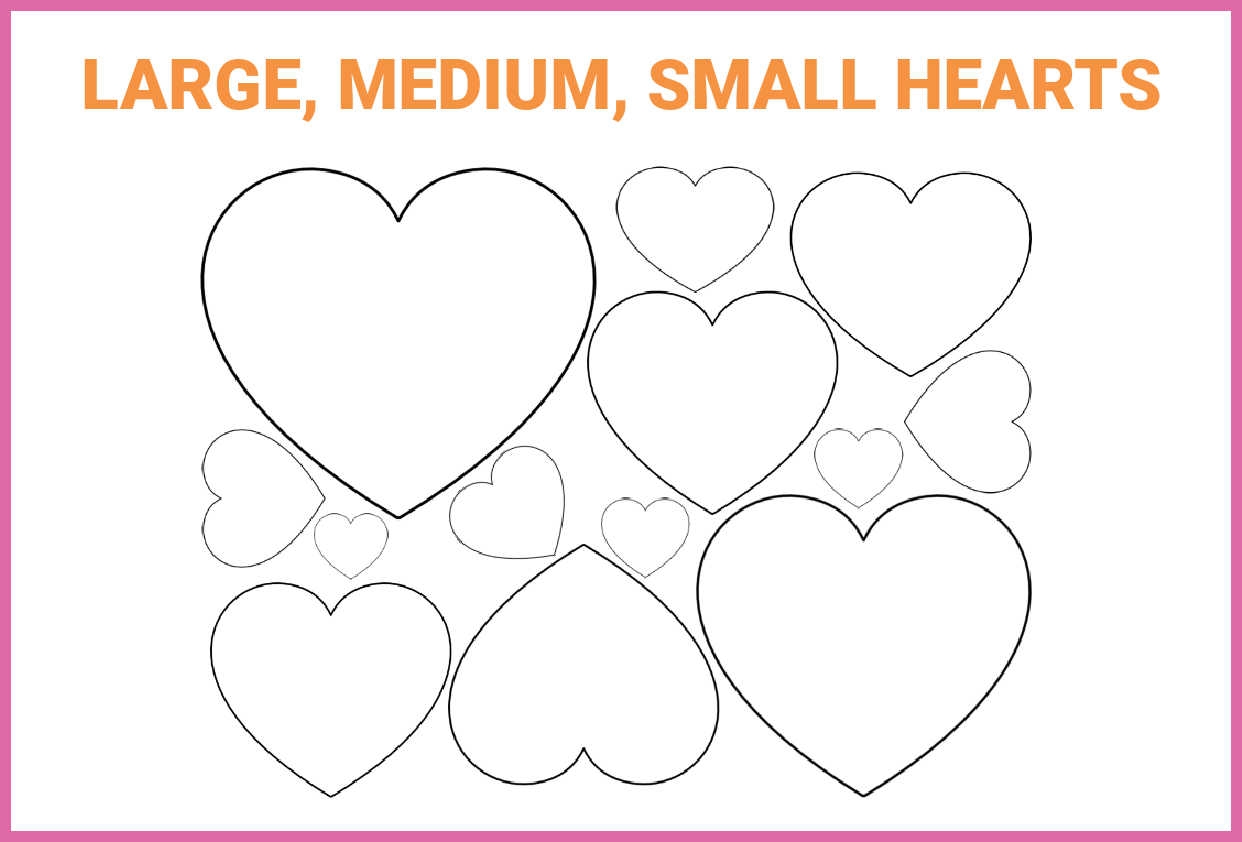 Printable Heart Shapes Tiny Small Medium Outlines What Mommy Does