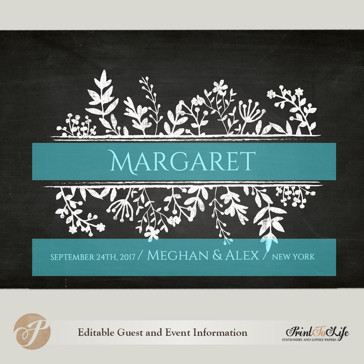 Printable Placemat Template Personalized For Bridal Showers And Dinners With 3 Luxury Textures Printolife