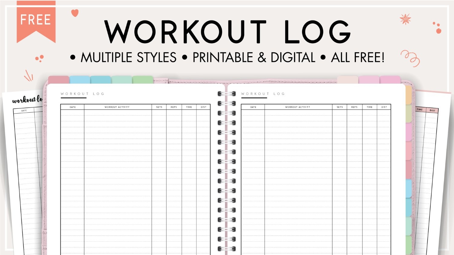Printable Simple Workout Log Templates World Of Printables Worksheets Library