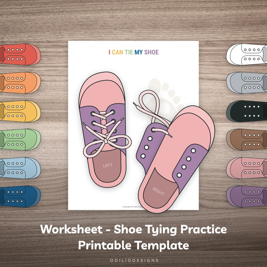 Shoe Tying Practice Printable Card For Kids Learn To Tie Shoe Lacing Board Montessori Toy Fine Motor Skill Activity Preschool Kindergarten Etsy Australia