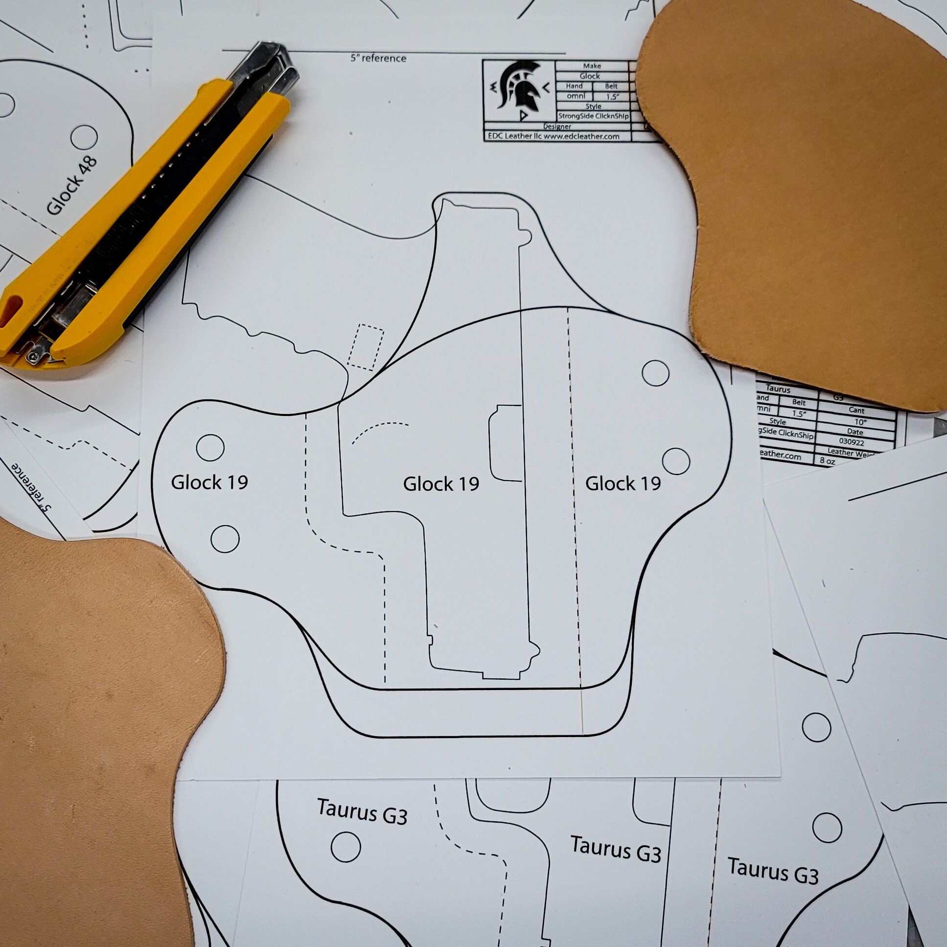 Strongside Holster Patterns EDC Leather