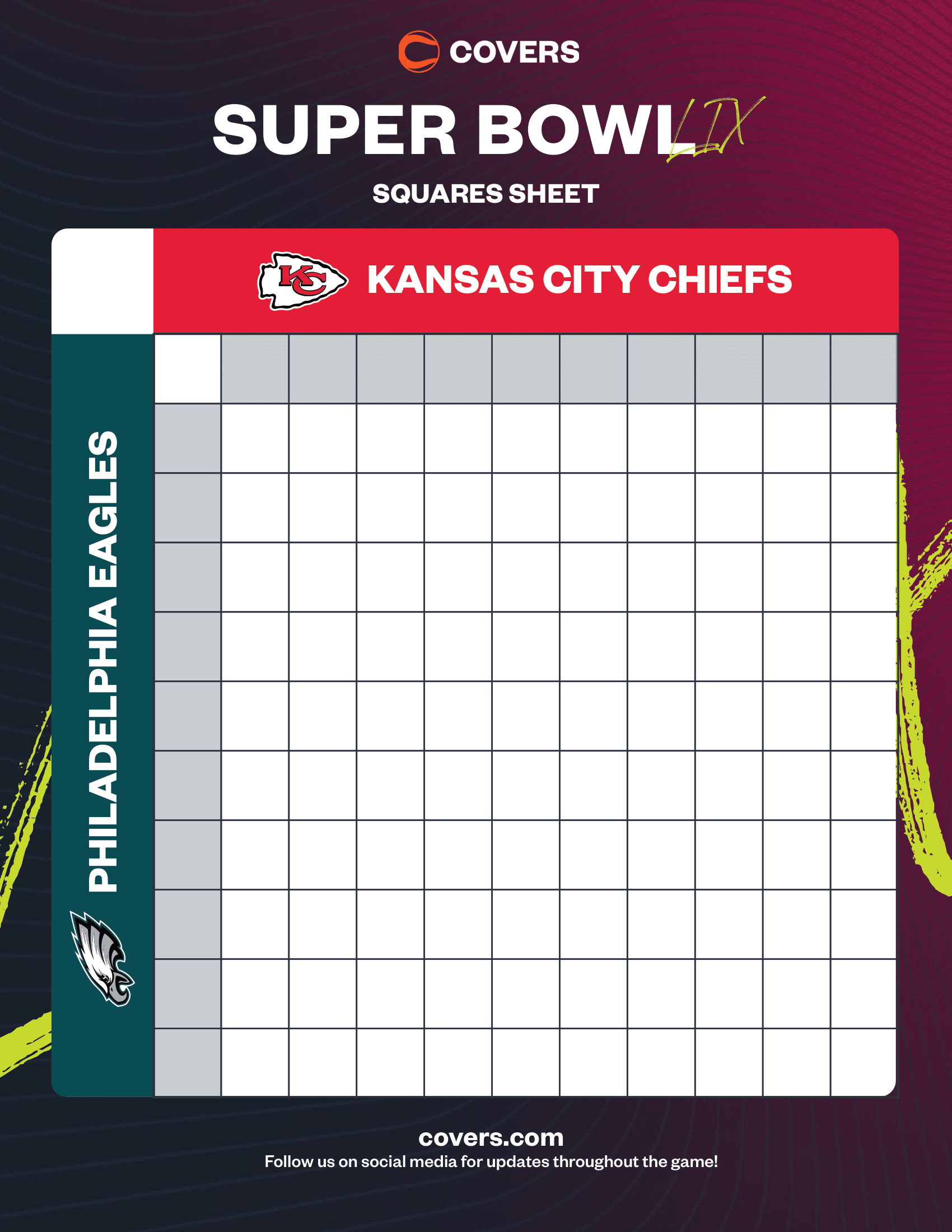 Super Bowl Squares 2025 Free Printable Template Rules And How To Play Super Bowl Squares 2025 Free Printable Template Rules And How To Play
