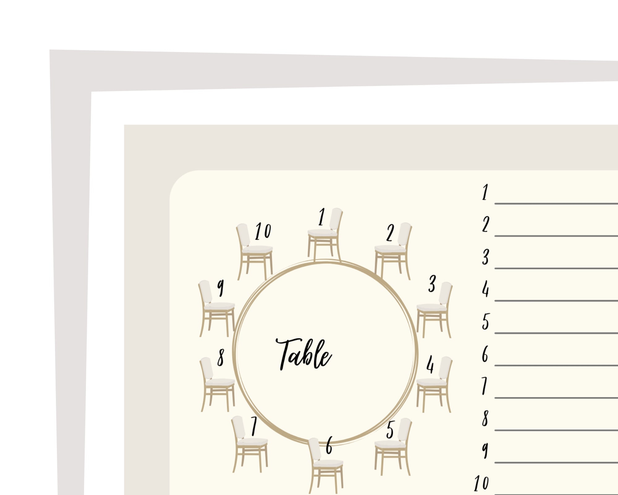 Printable Round Table Seating Chart Template