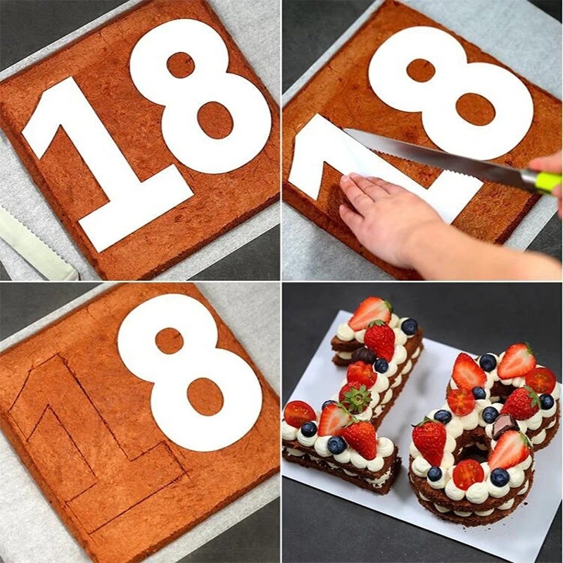 0 8 Number Cake Template Printable Set Numbers letter Cake Stencil Plastic Cutting Number Cake Mould Alphabet Cake Template 0035 Cake Tools AliExpress