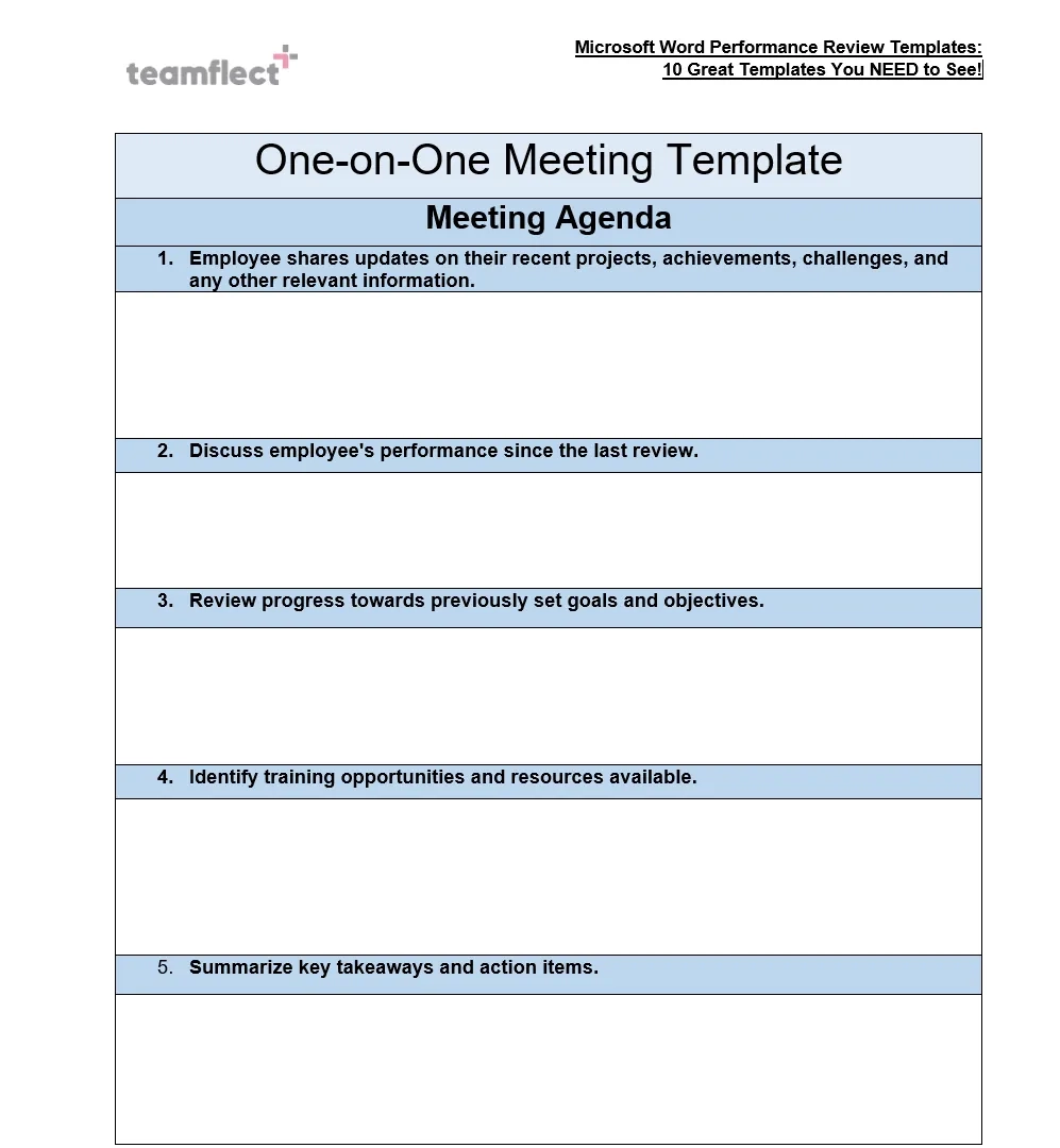 1 1 Meeting Template Excel Word Improve Every Conversation