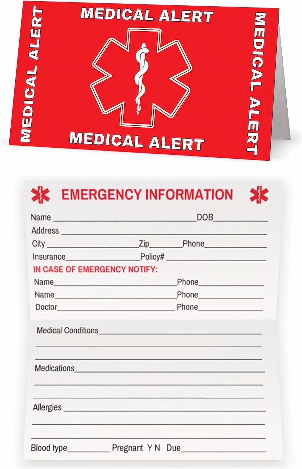 Wallet Printable Emergency Card Template
