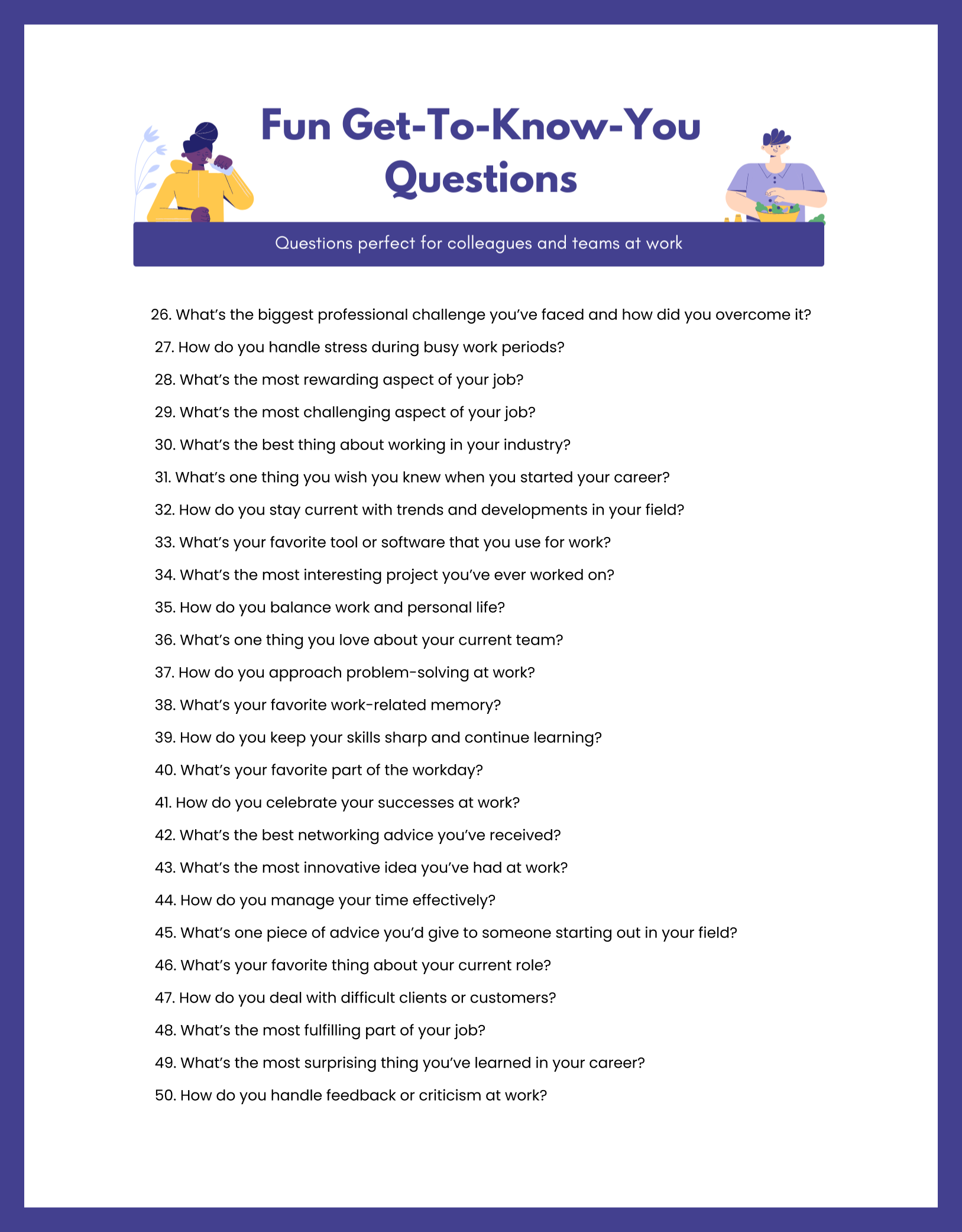 100 Get to Know You Questions For Work To Boost Team Bonding Fun