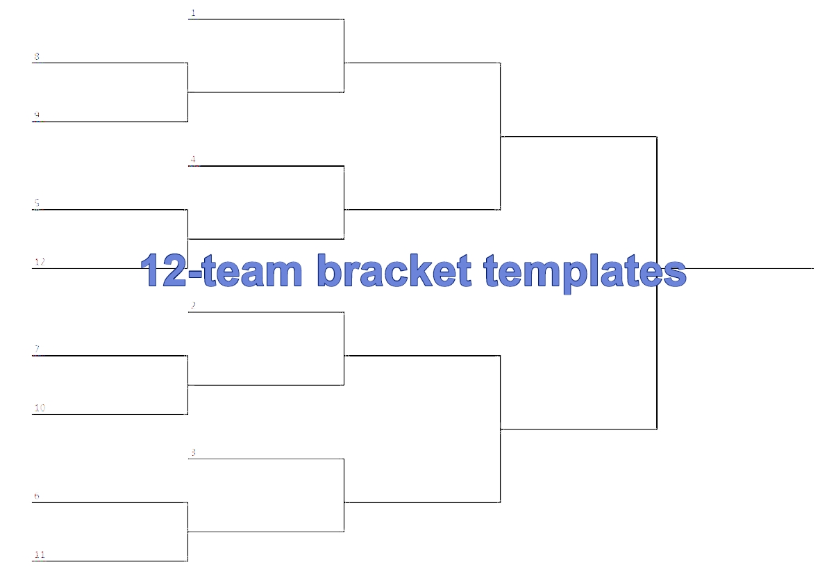 12 Team Bracket Single Elimination Printable Tournament Bracket 2019 