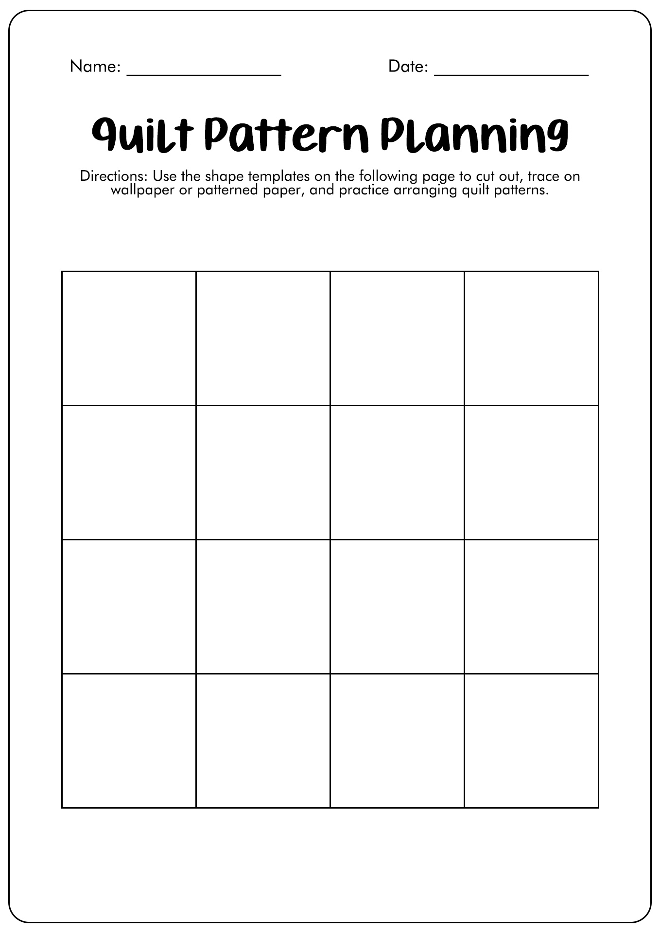 13 Blank Quilt Worksheet Free PDF At Worksheeto