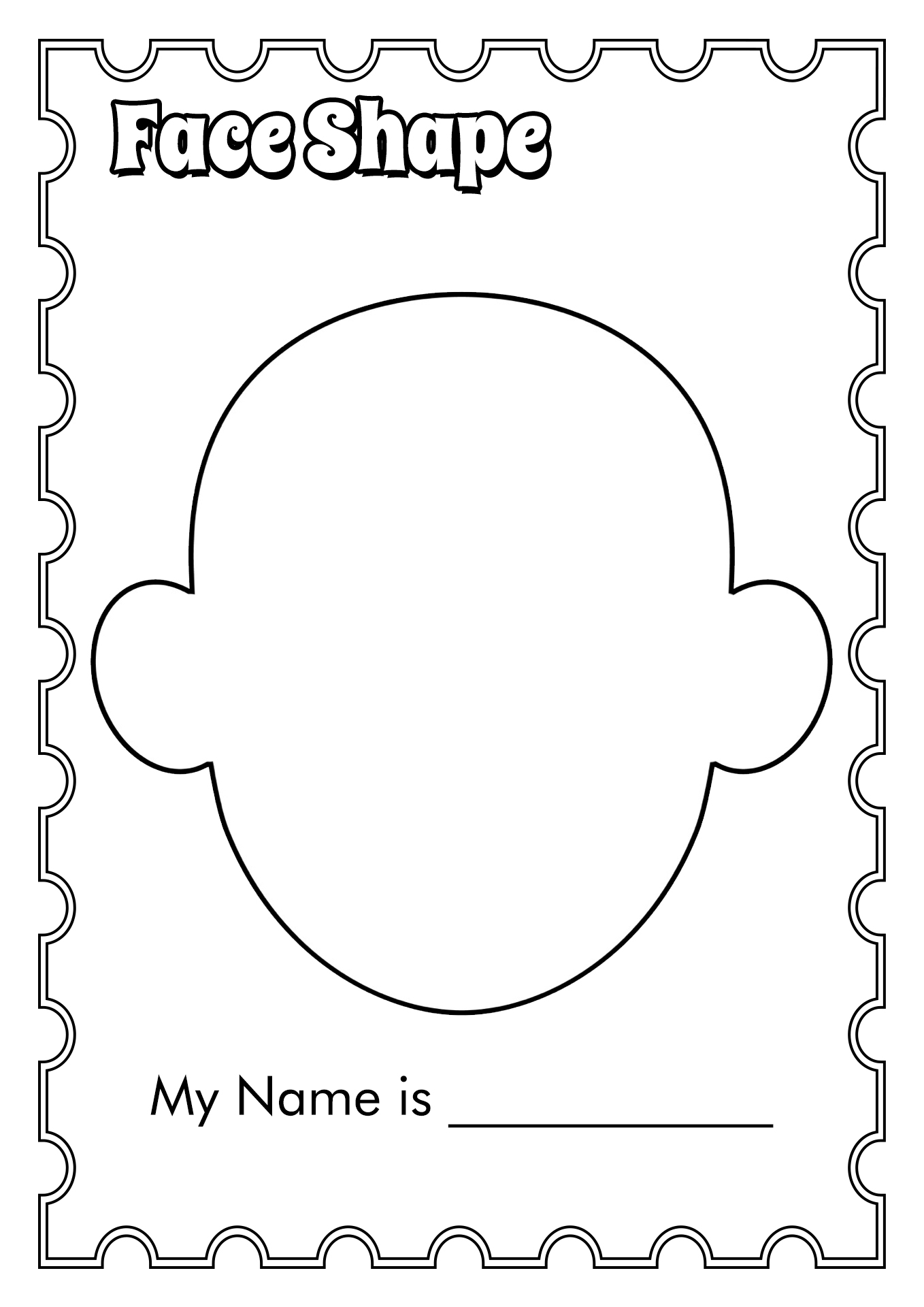 Preschool Printable Face Template