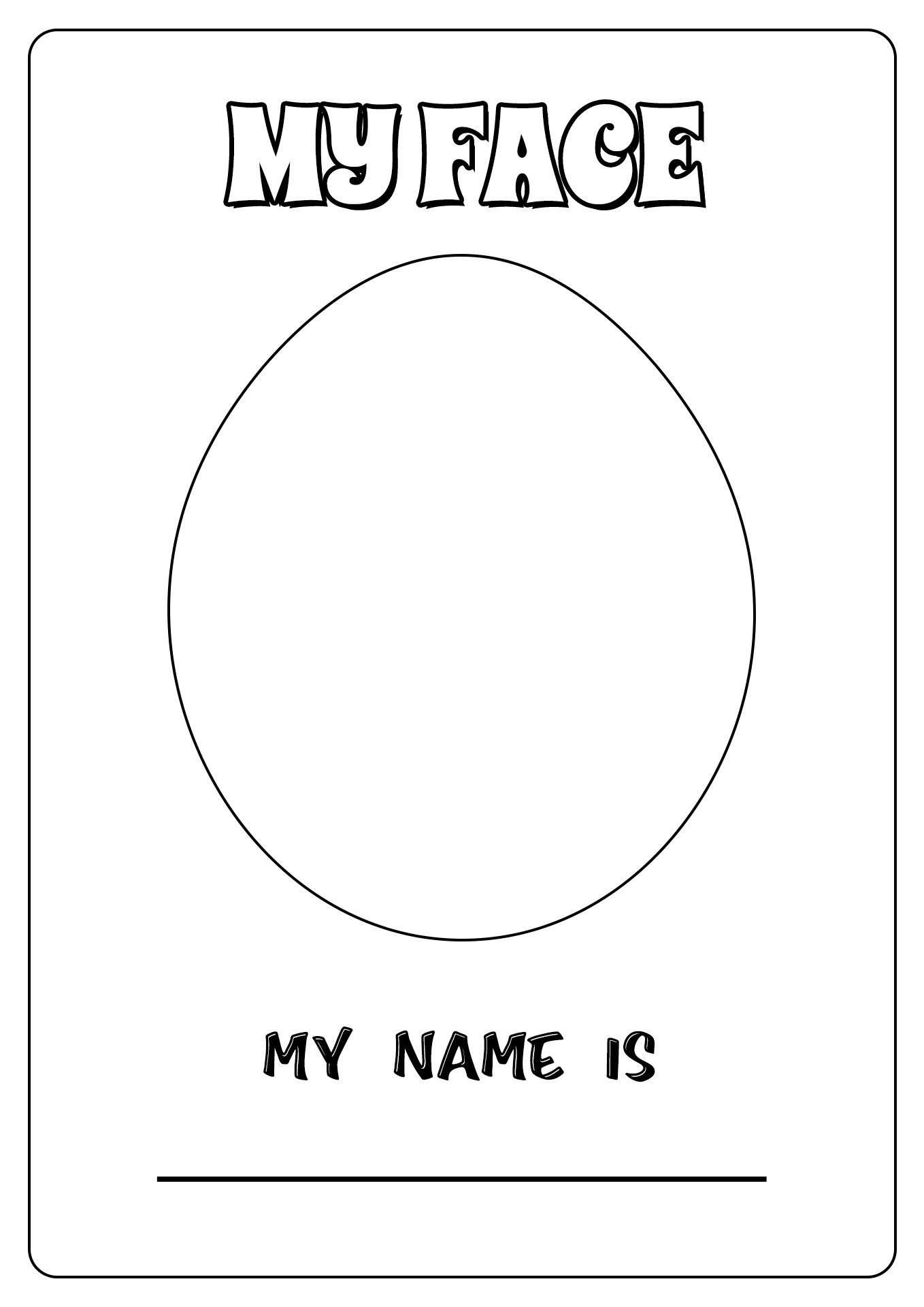 Self Portrait Template Printable