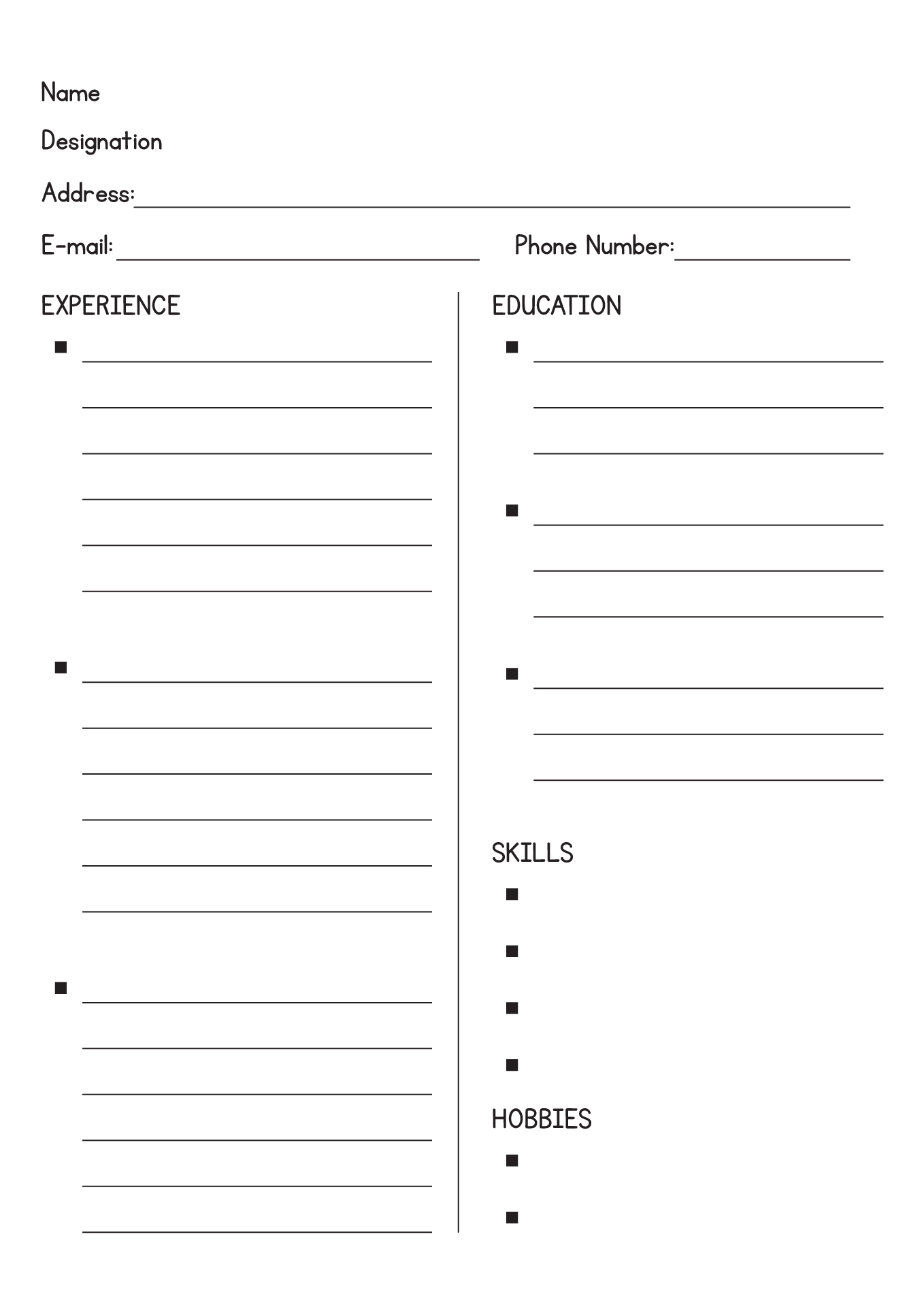 15 Blank Resume Template Worksheet Free PDF At Worksheeto 15 Blank Resume Template Worksheet Free PDF At Worksheeto