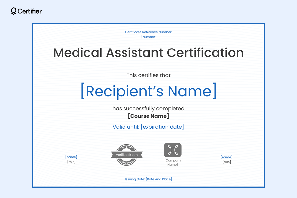 15 Free Printable Medical Assistant Certificate Templates