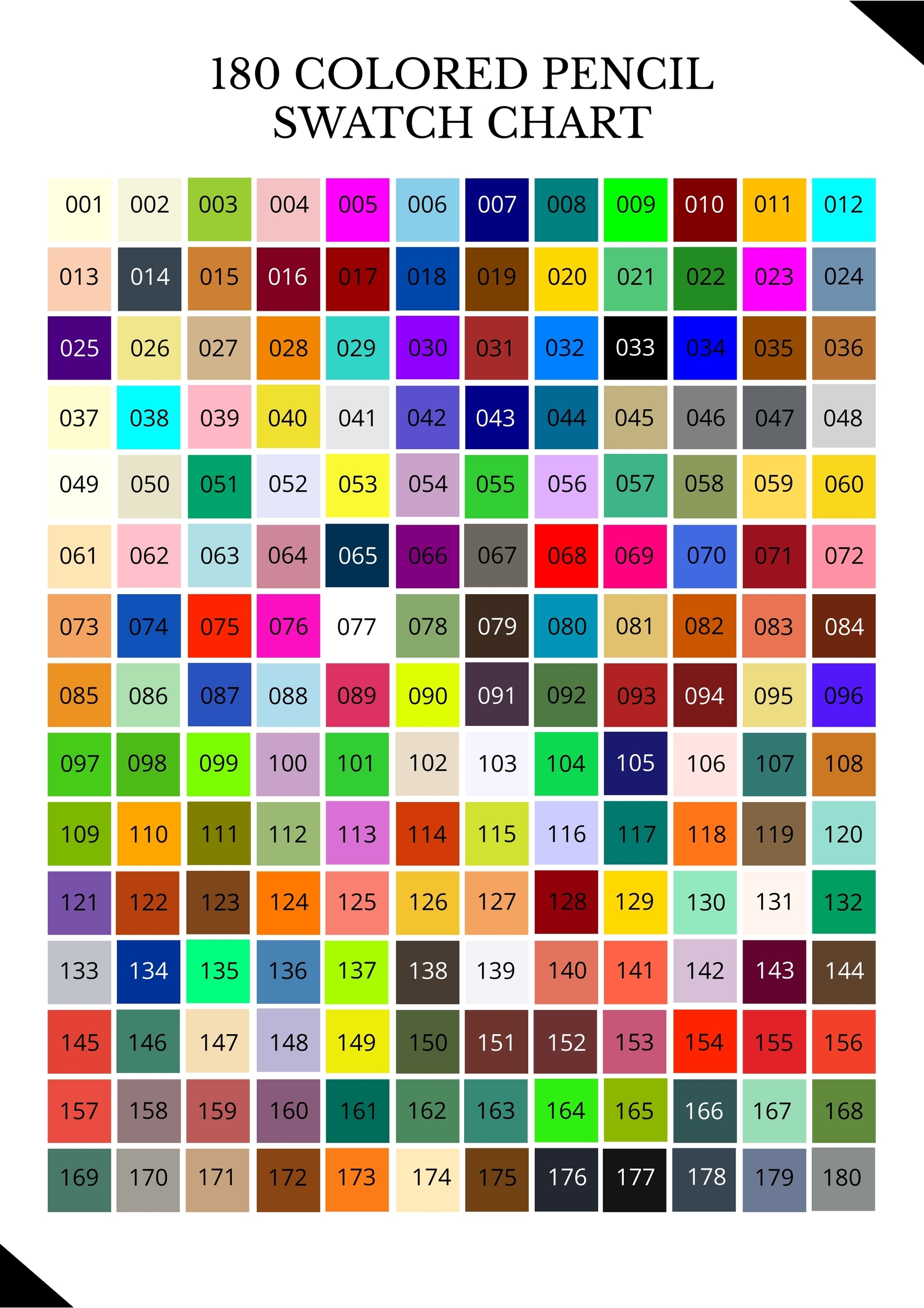 Printable Color Swatch Template