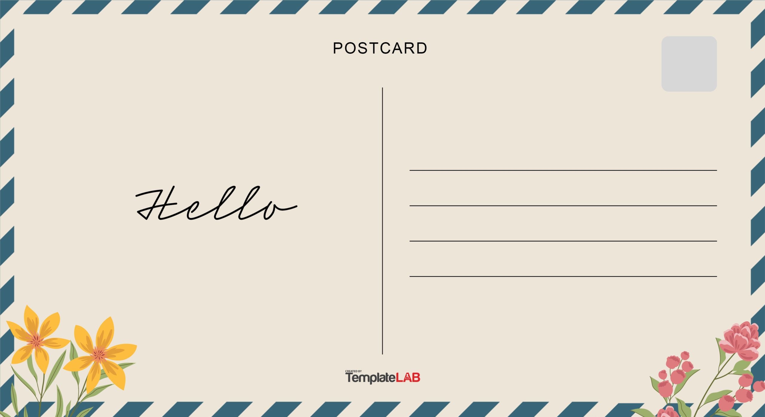 19 Printable Postcard Templates U0026 Designs Word PDF PSD Worksheets Library