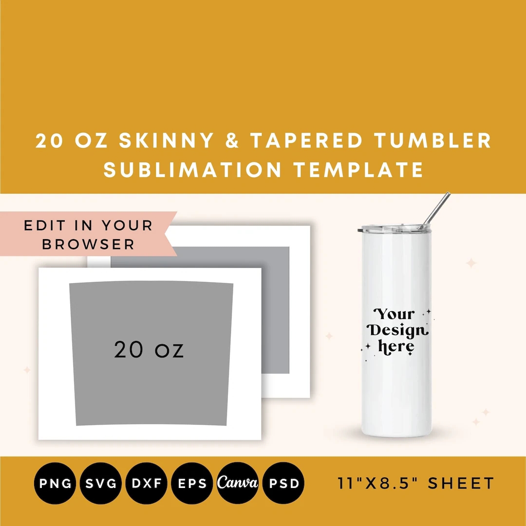 20 Oz Skinny Tumbler Template Tumbler SVG Tapered Straight Tumbler SVG Sublimation Template For Tumblers Tumbler Template Full Wrap Etsy