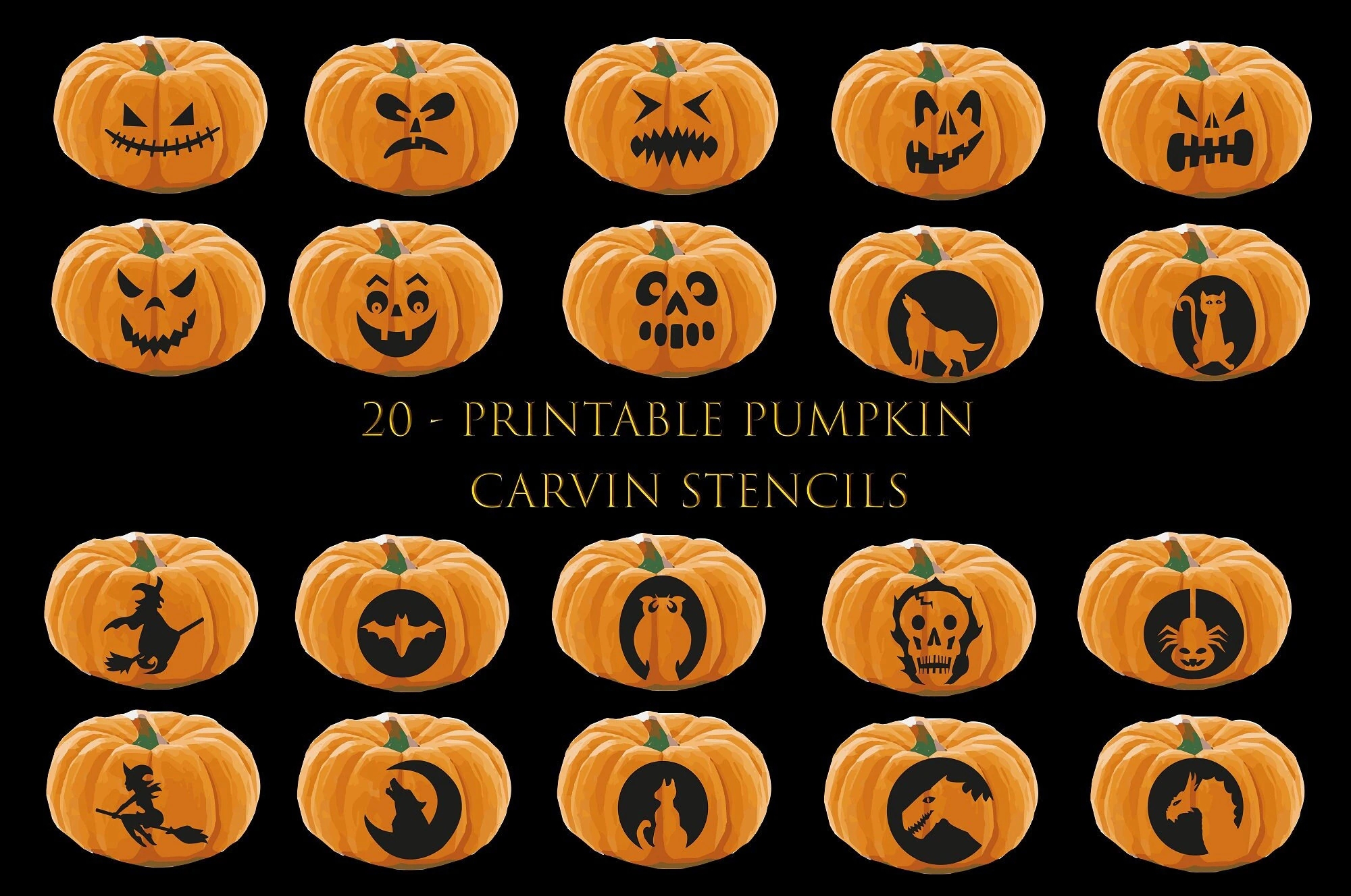 Easy Printable Pumpkin Carving Templates