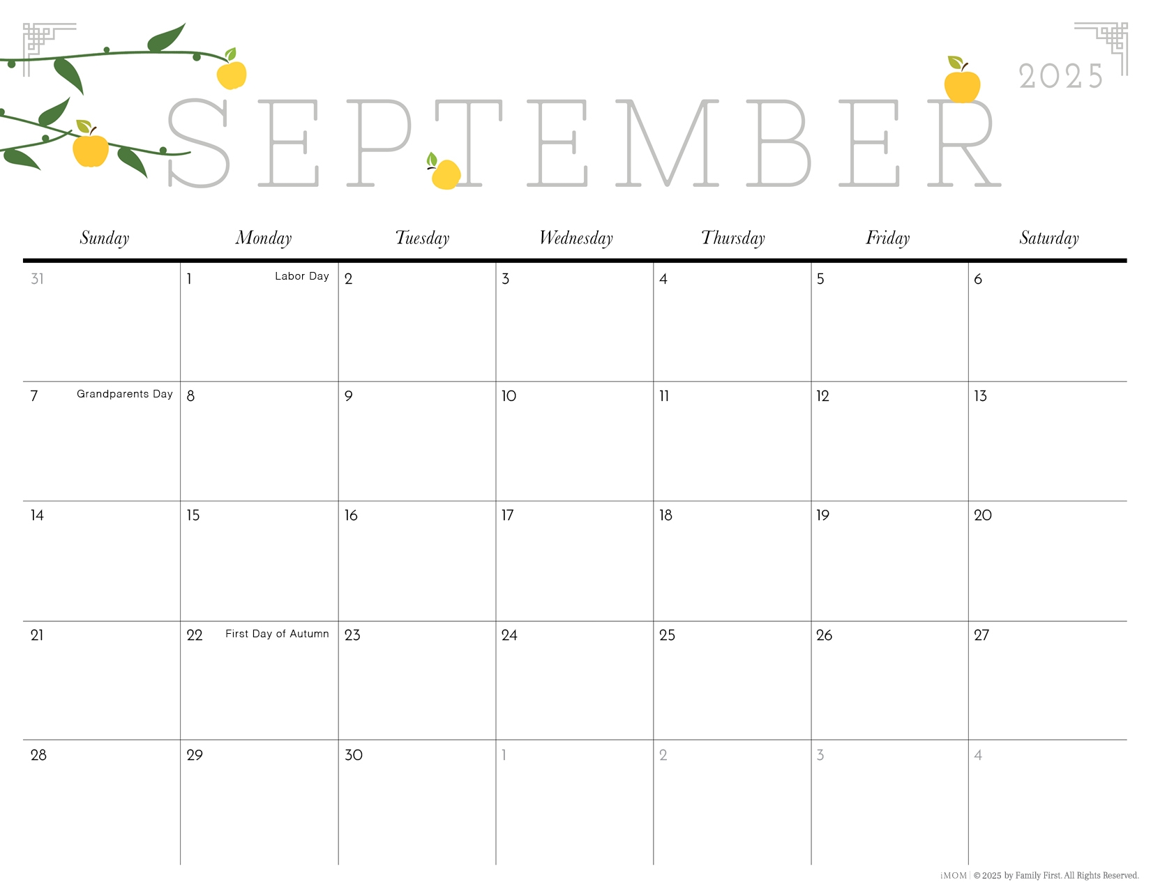 Free Printable 2025 Monthly Calendar Template Word