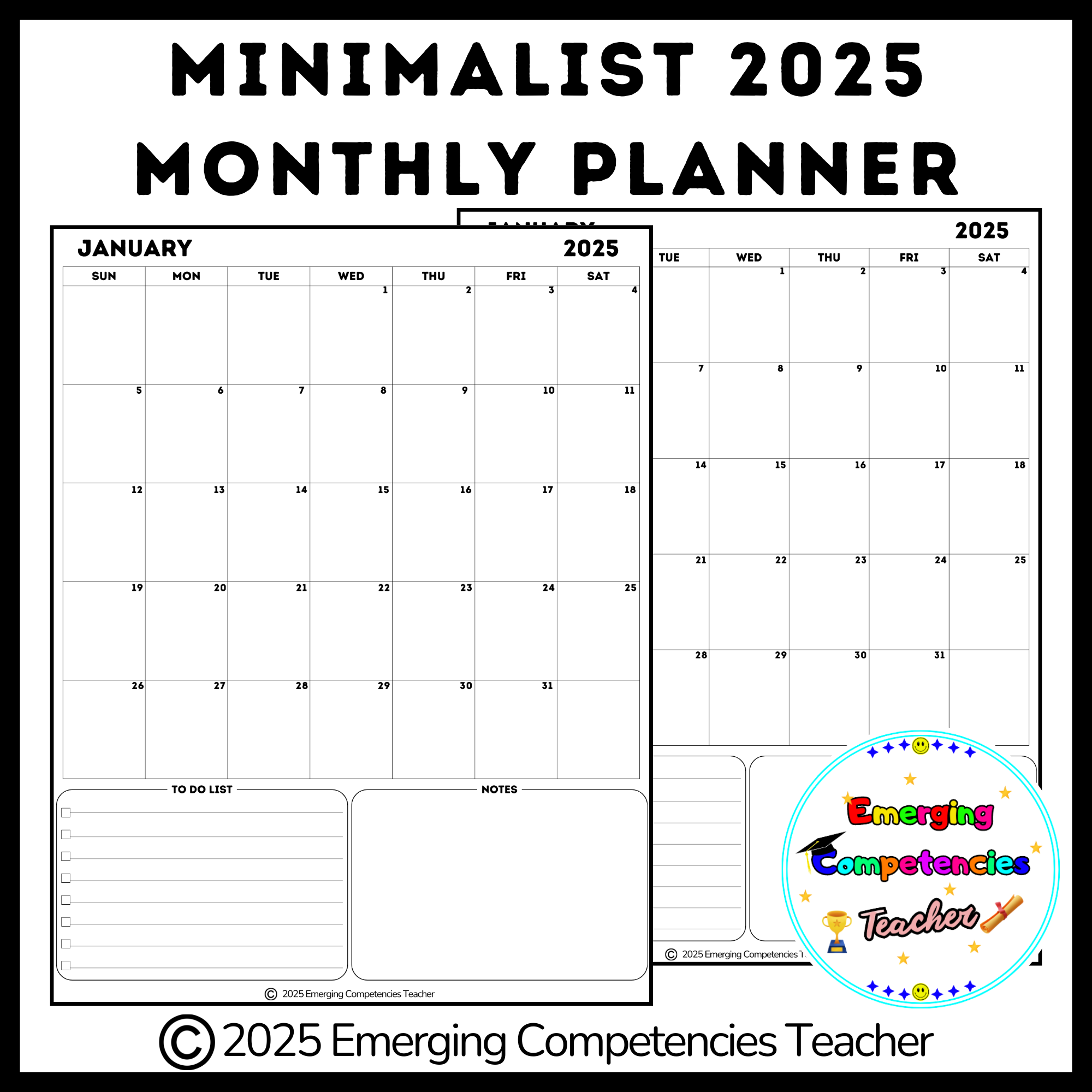2025 Calendar Template Printable