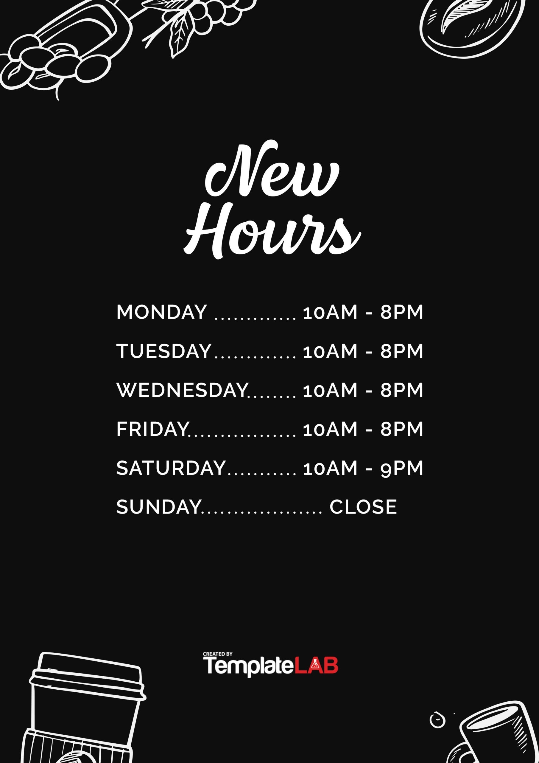 Printable Word Business Hours Template Printable Word Business Hours Template