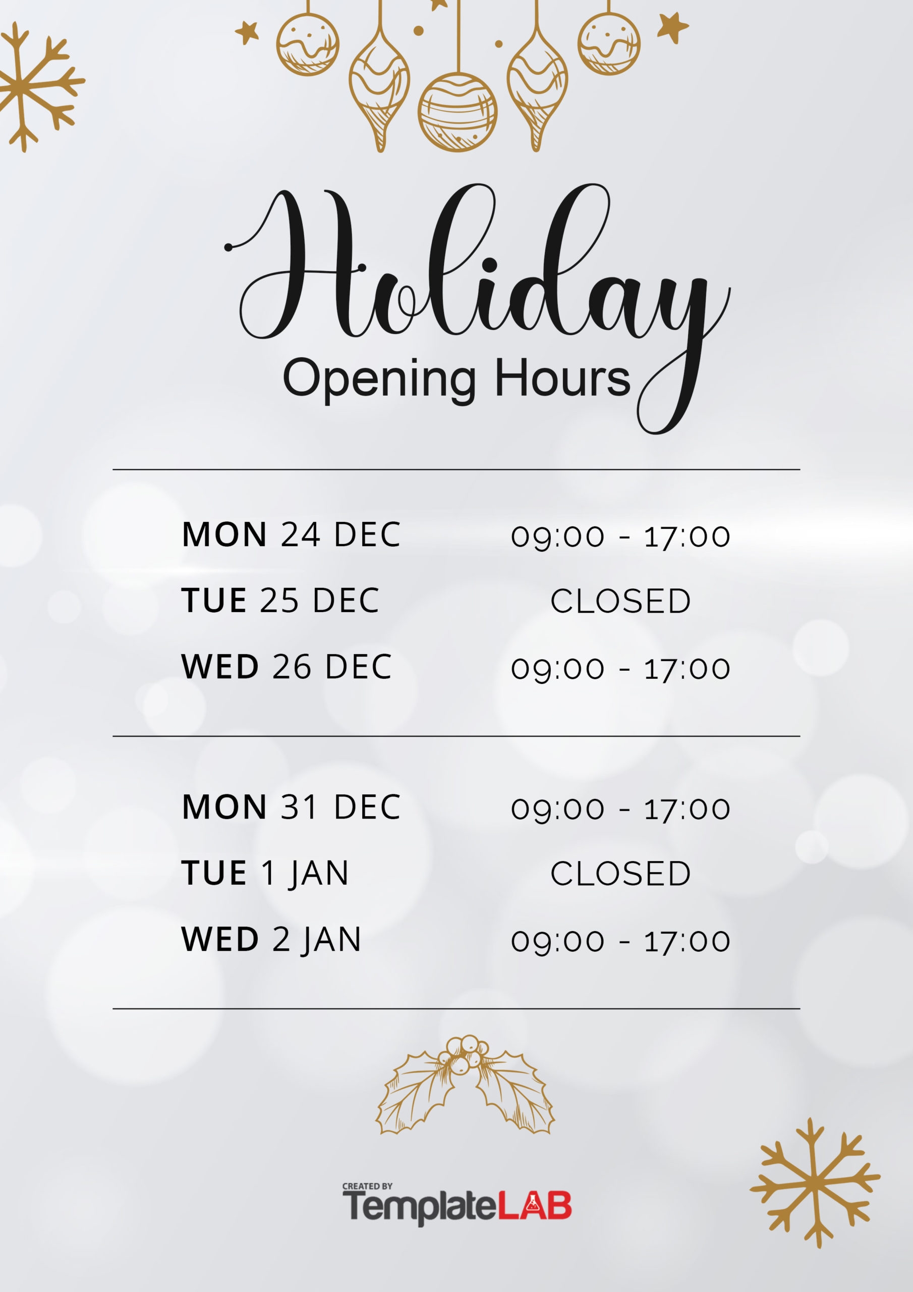 22 Printable Business Hours Templates Word PowerPoint PDF 