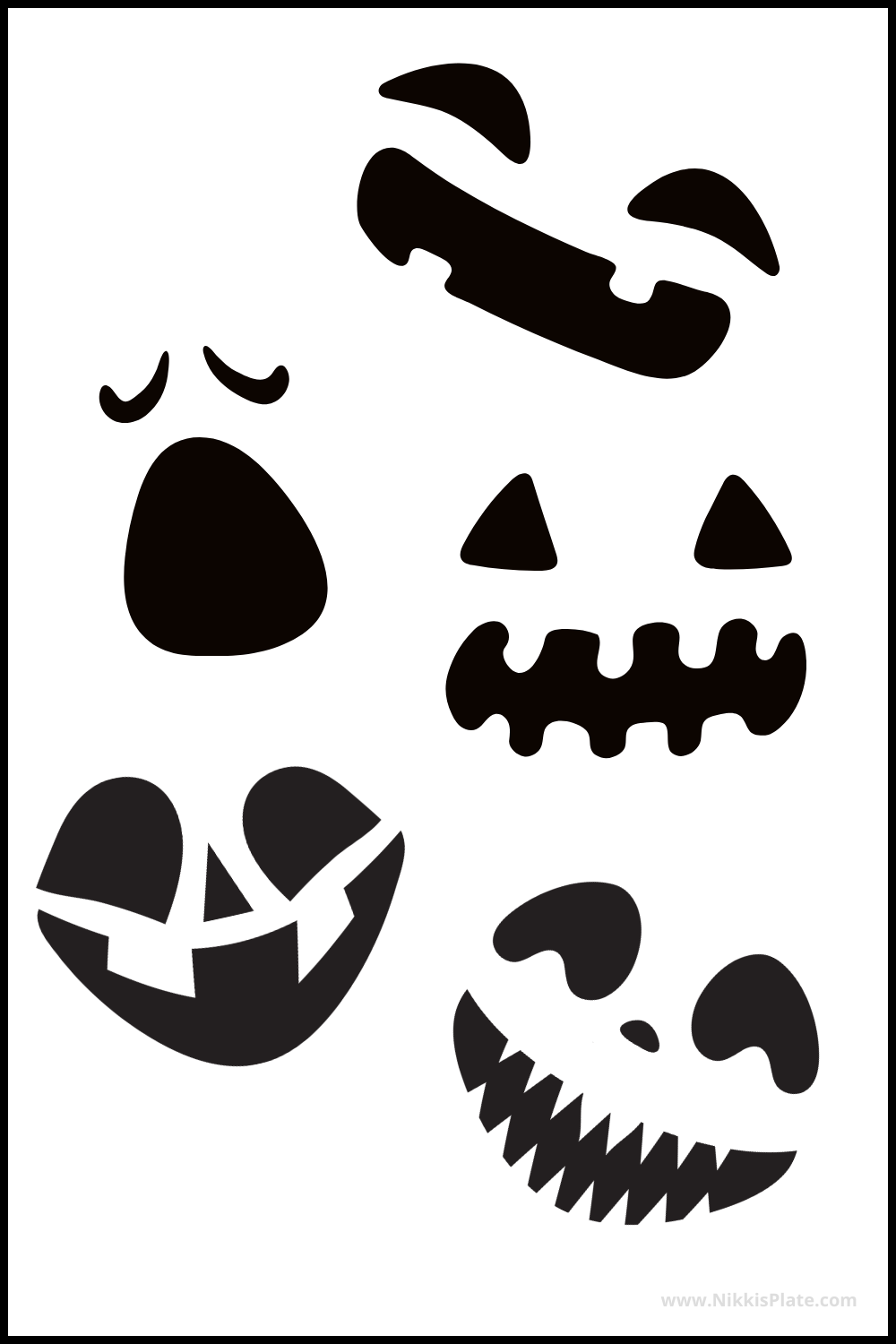 25 FREE Creepy Jack O lantern Faces Printable Stencils NP