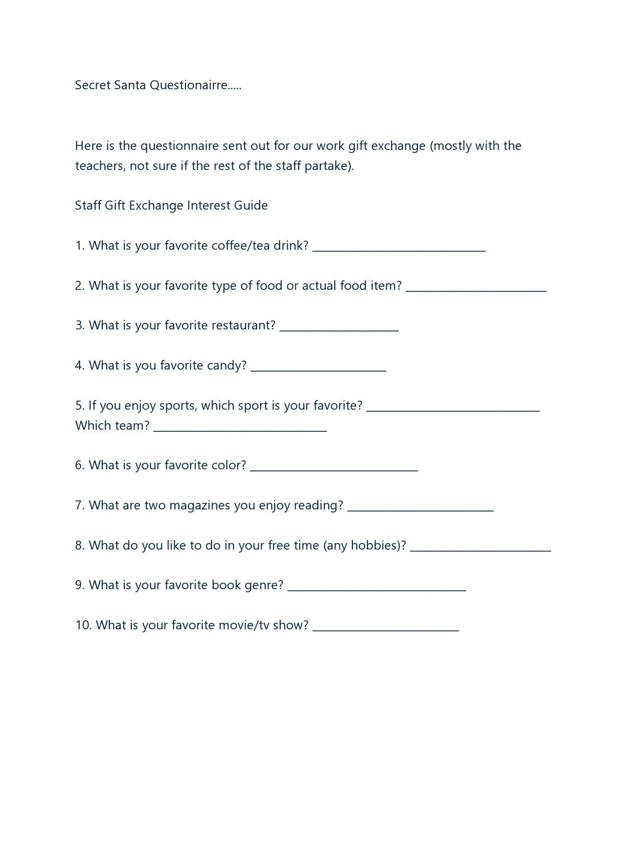 27 Printable Secret Santa Questionnaire Templates TemplateLab 27 Printable Secret Santa Questionnaire Templates TemplateLab