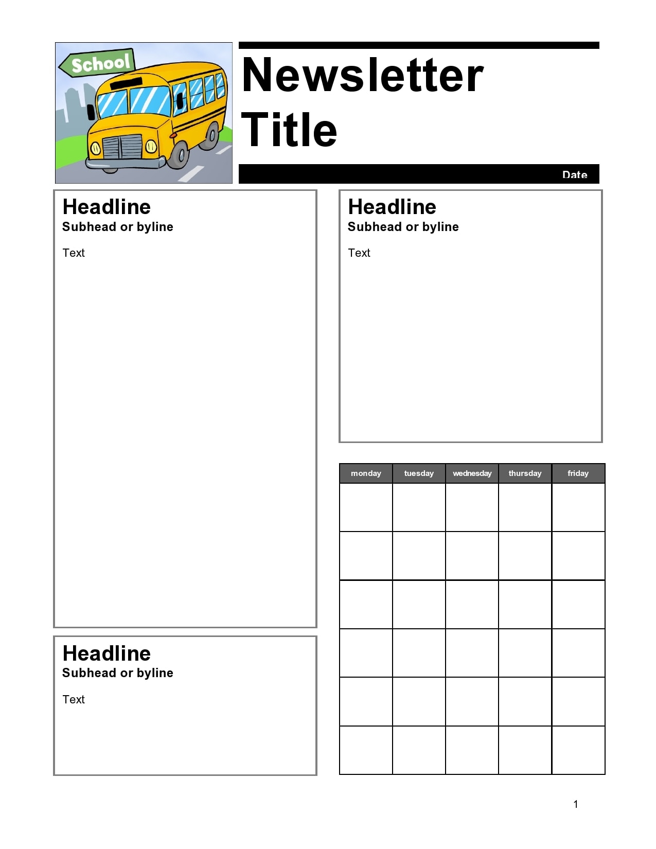 Free Printable Newsletter Templates
