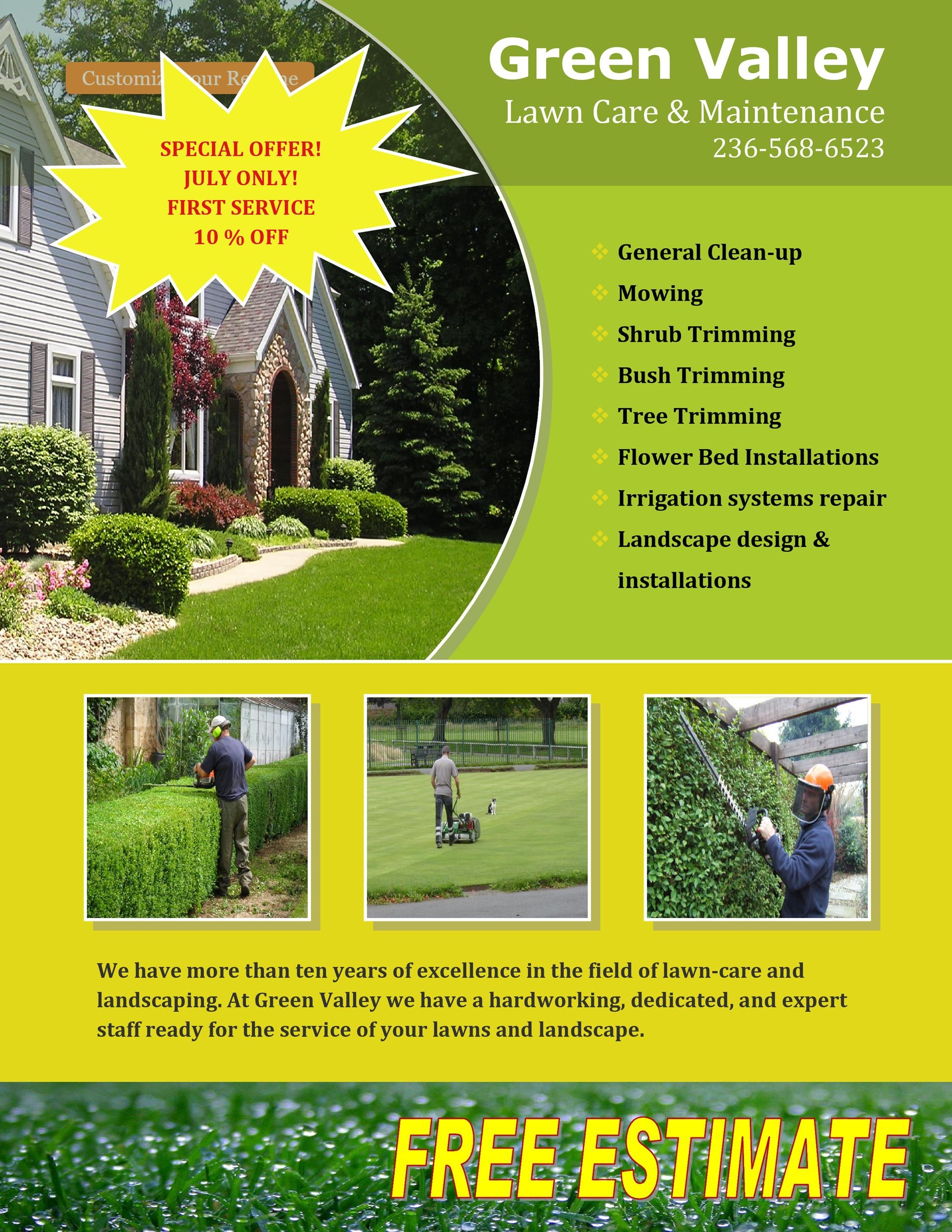 Printable Free Lawn Care Flyer Template For Microsoft Word Printable Free Lawn Care Flyer Template For Microsoft Word