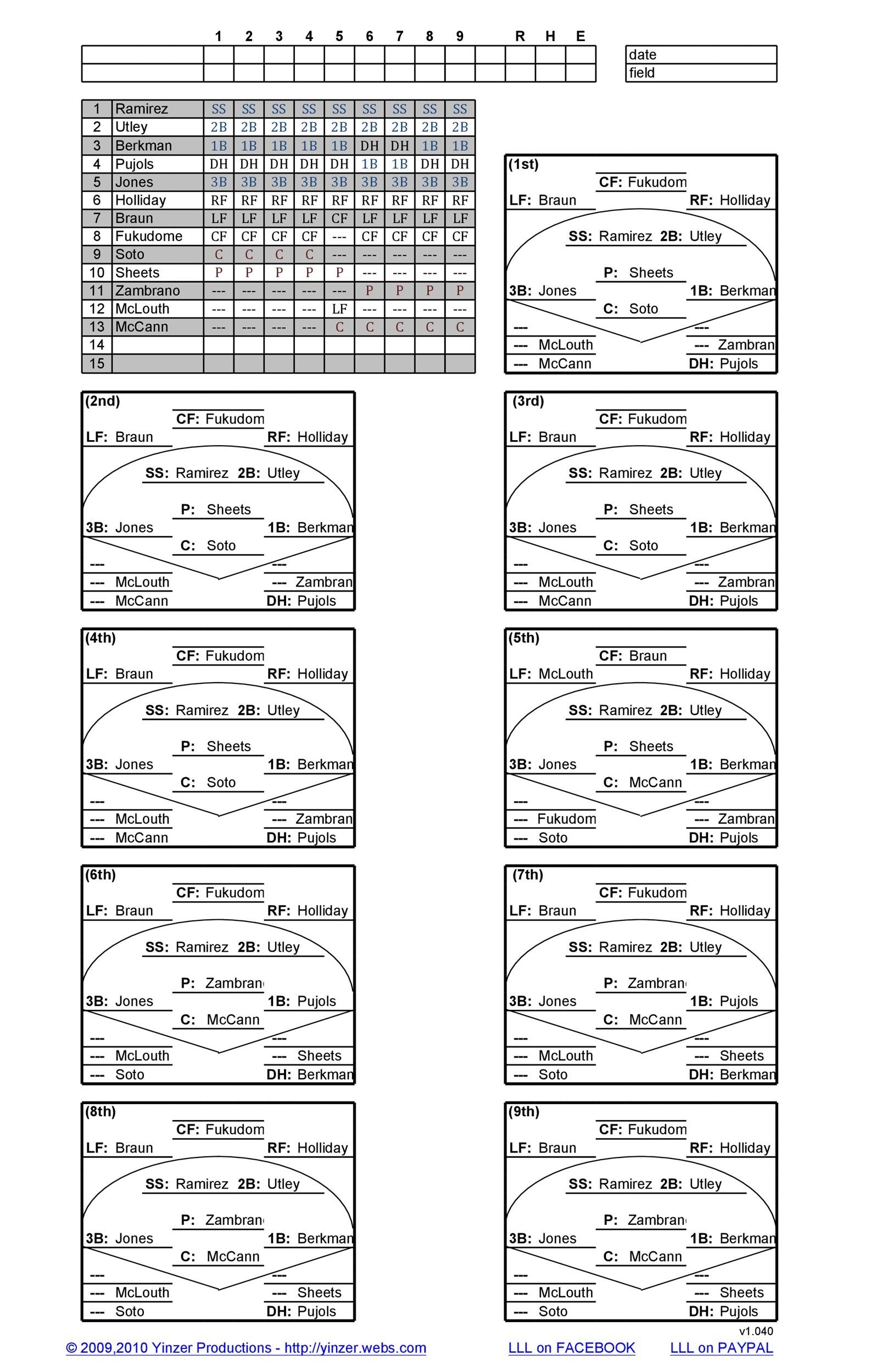 33 Printable Baseball Lineup Templates Free Download TemplateLab