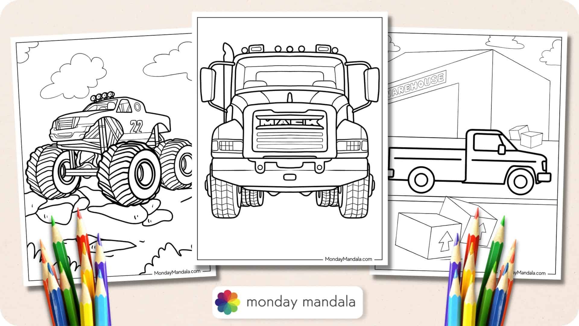 34 Truck Coloring Pages Free PDF Printables 