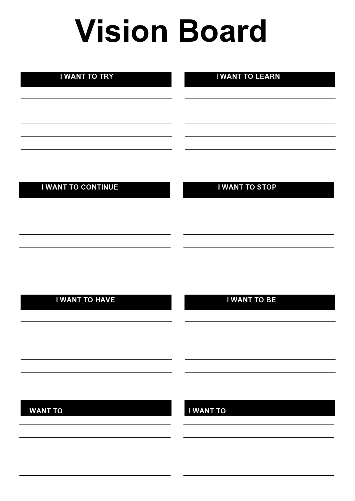 38 Useful Vision Board Templates Goals Dreams 