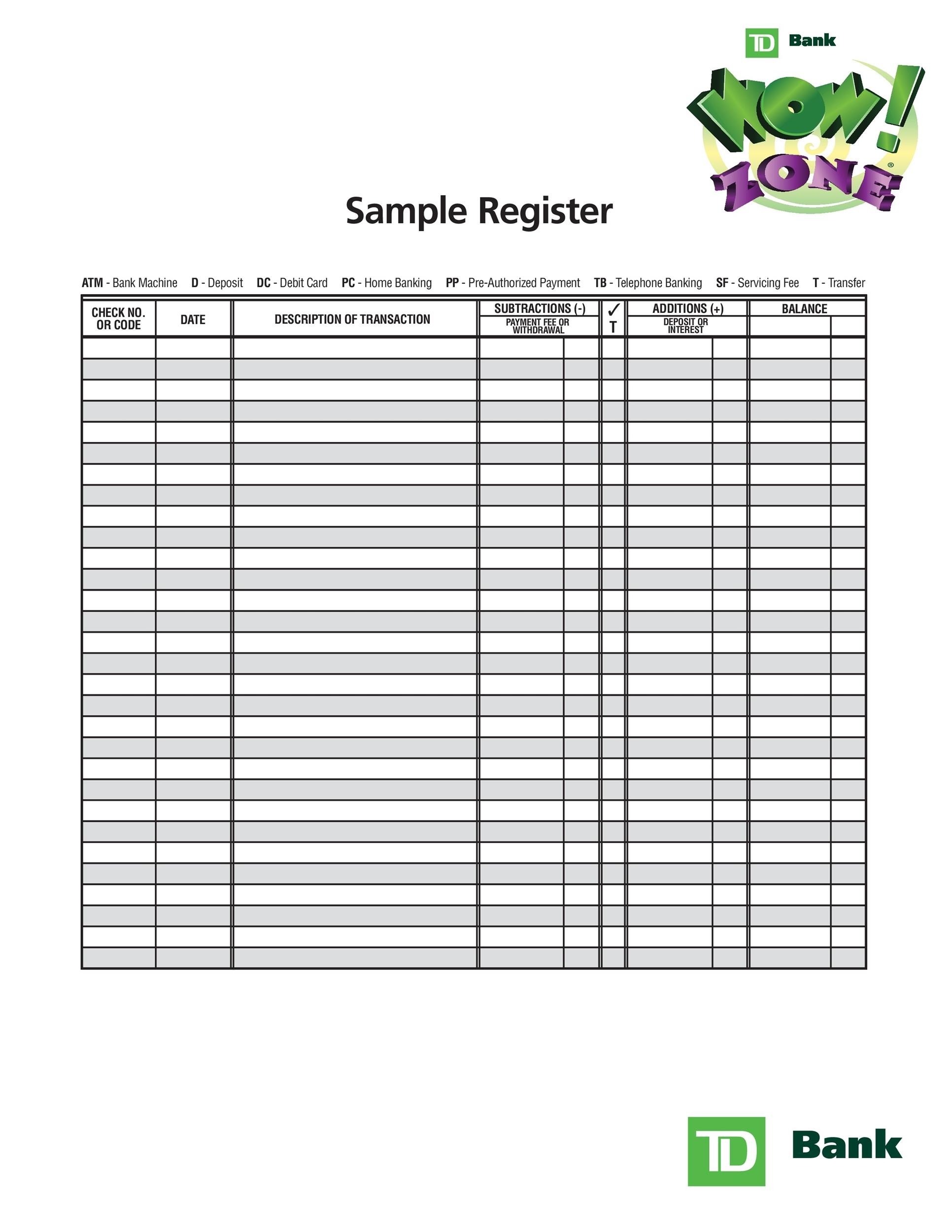 39 Checkbook Register Templates 100 Free Printable TemplateLab
