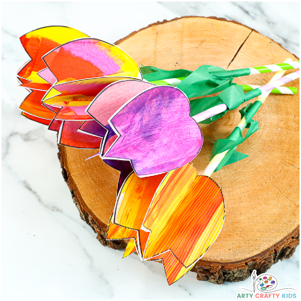 3D Tulip Flower Craft For Mother s Day Arty Crafty Kids